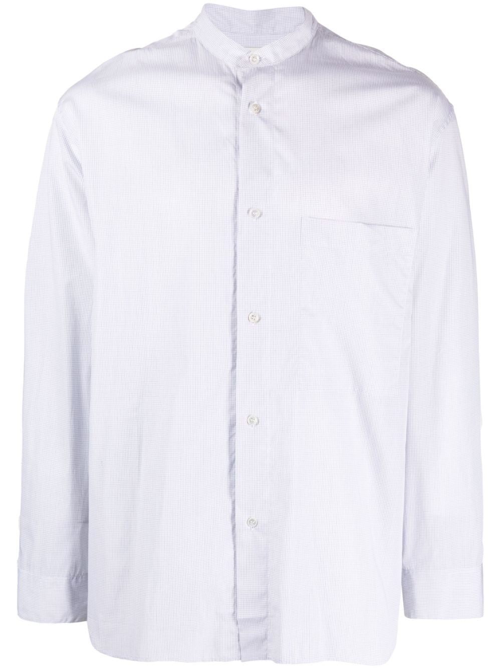 band-collar cotton shirt - 1