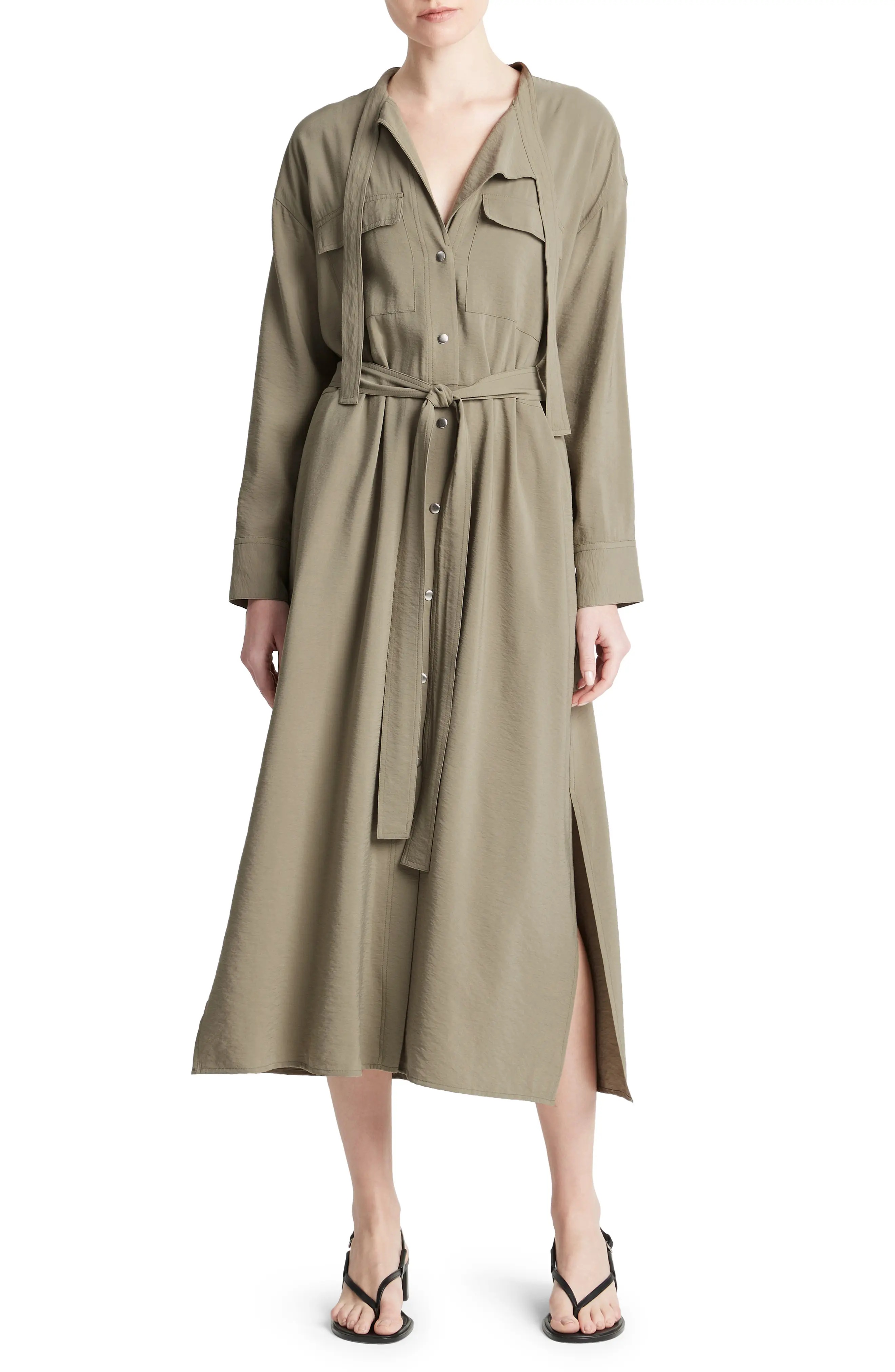 Long Sleeve Utility Shirtdress - 1