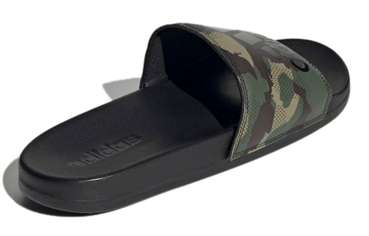 adidas Adilette Comfort Sandals Casual Sports Slippers Black Green Camouflage Unisex 'Black Green' G - 4