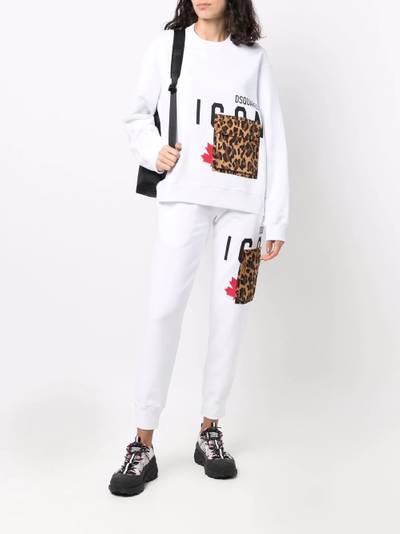 DSQUARED2 leopard-print sweat pants outlook