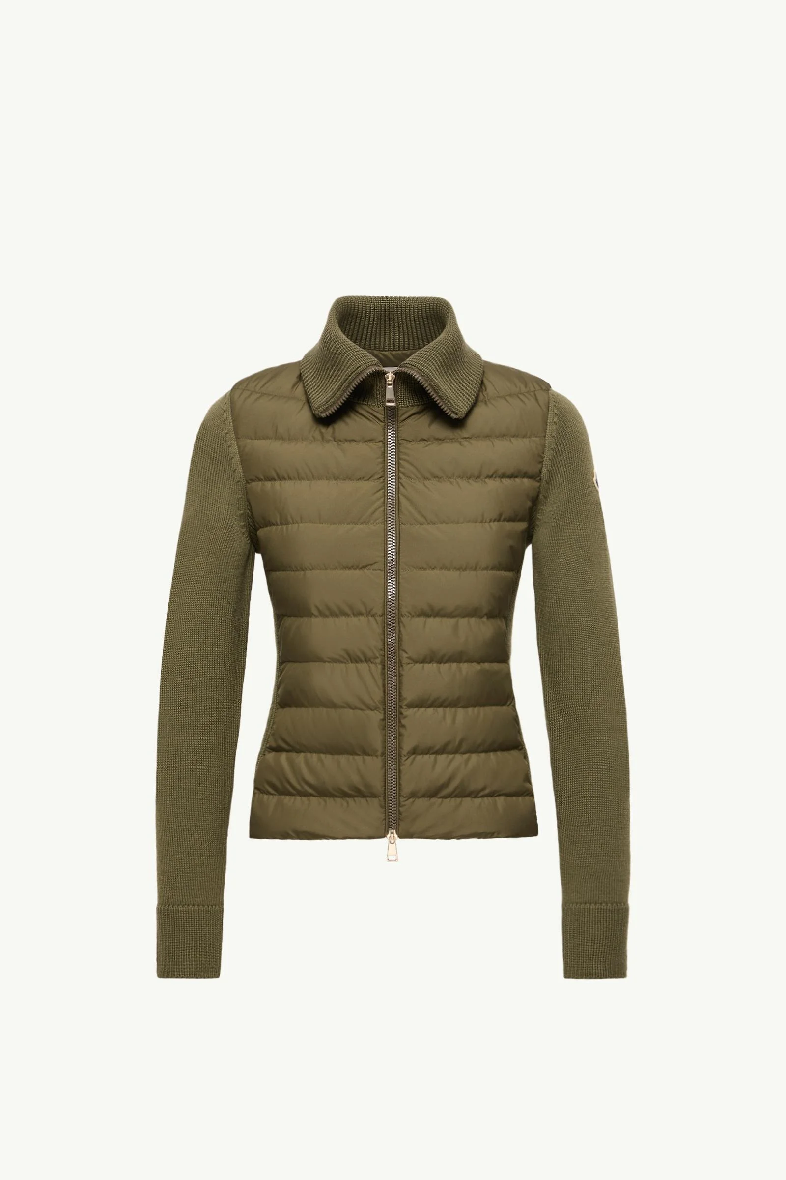 Padded Zip-Up Wool Cardigan - 1