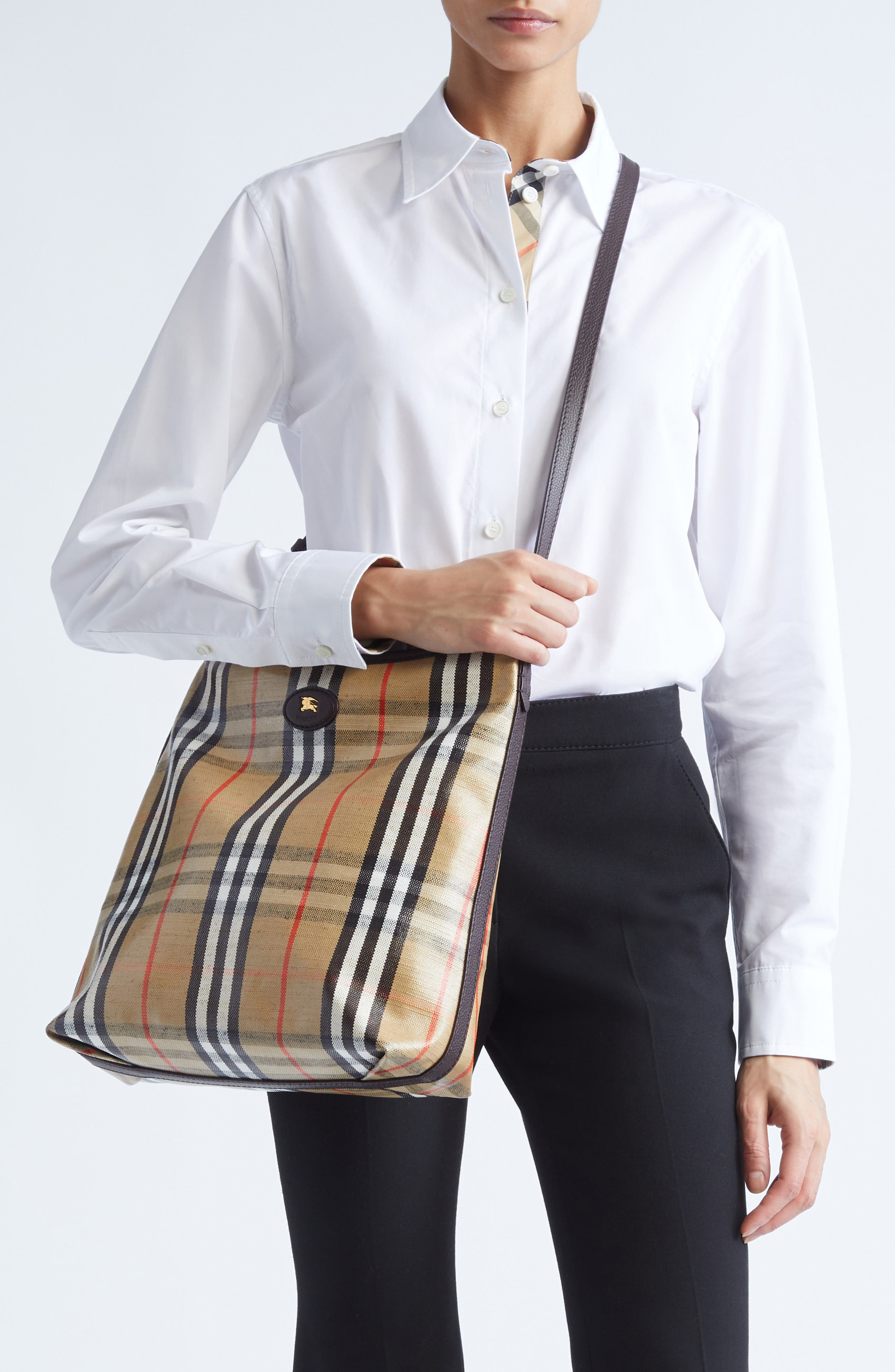 burberry Small Highlands Coated Canvas Crossbody Bag in Sand at Nordstrom - 2