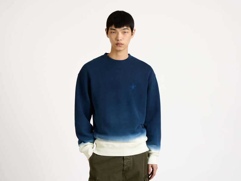 MENS DIP DYE SWEATSHIRT IN NAVY & ECRU 6