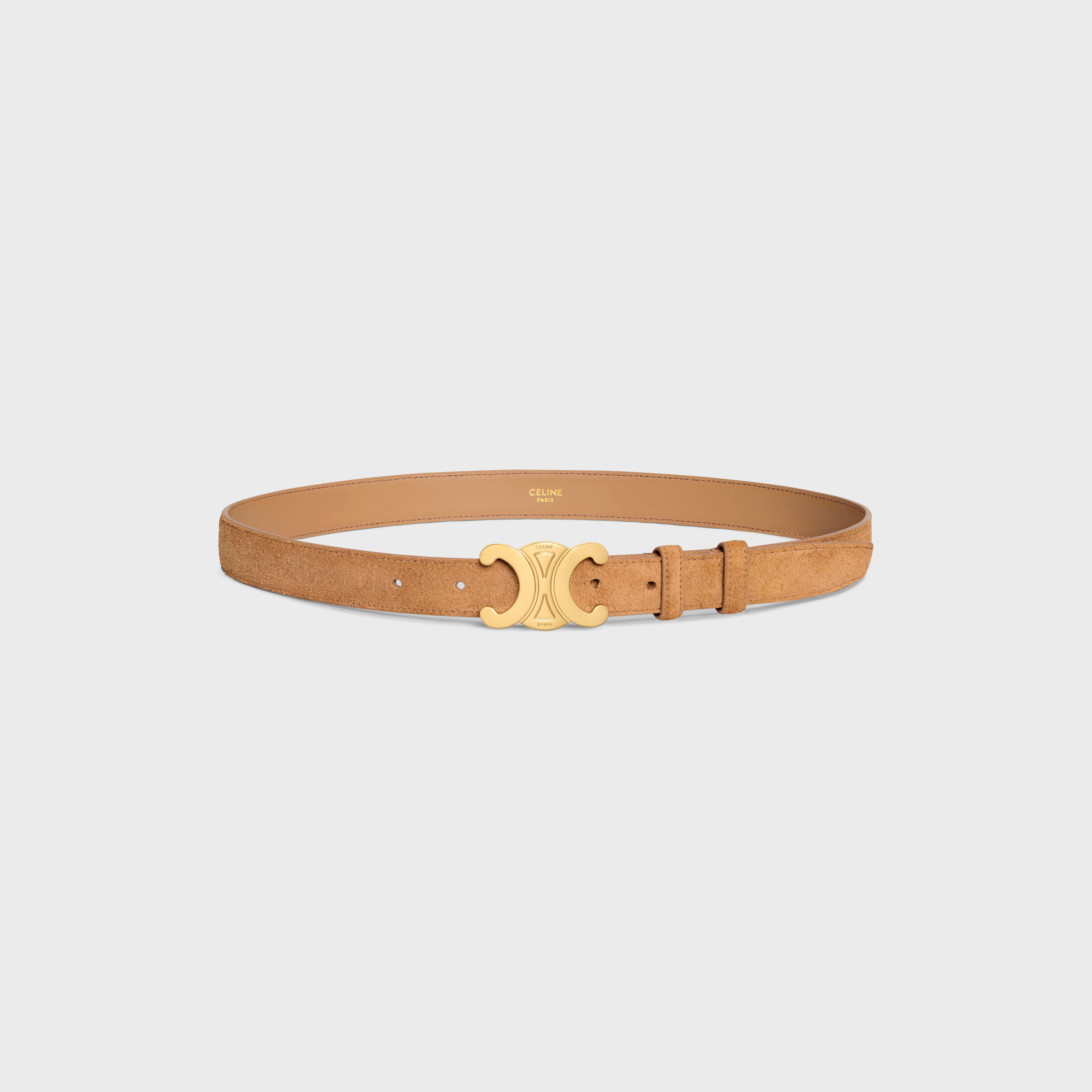 CELINE Medium Triomphe Belt in SUEDE CALFSKIN | REVERSIBLE