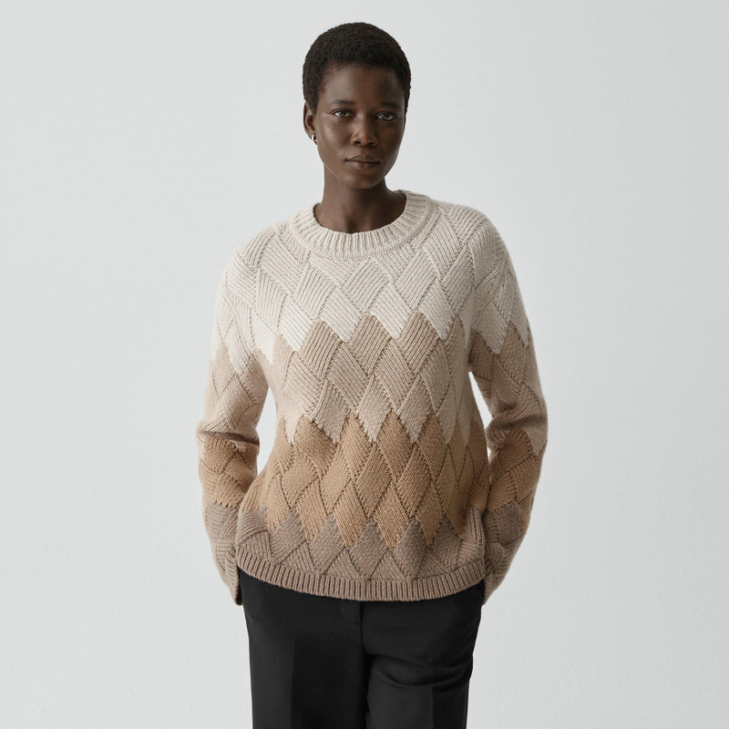 Diamond Weave Sweater in Felted Wool-Cashmere 2