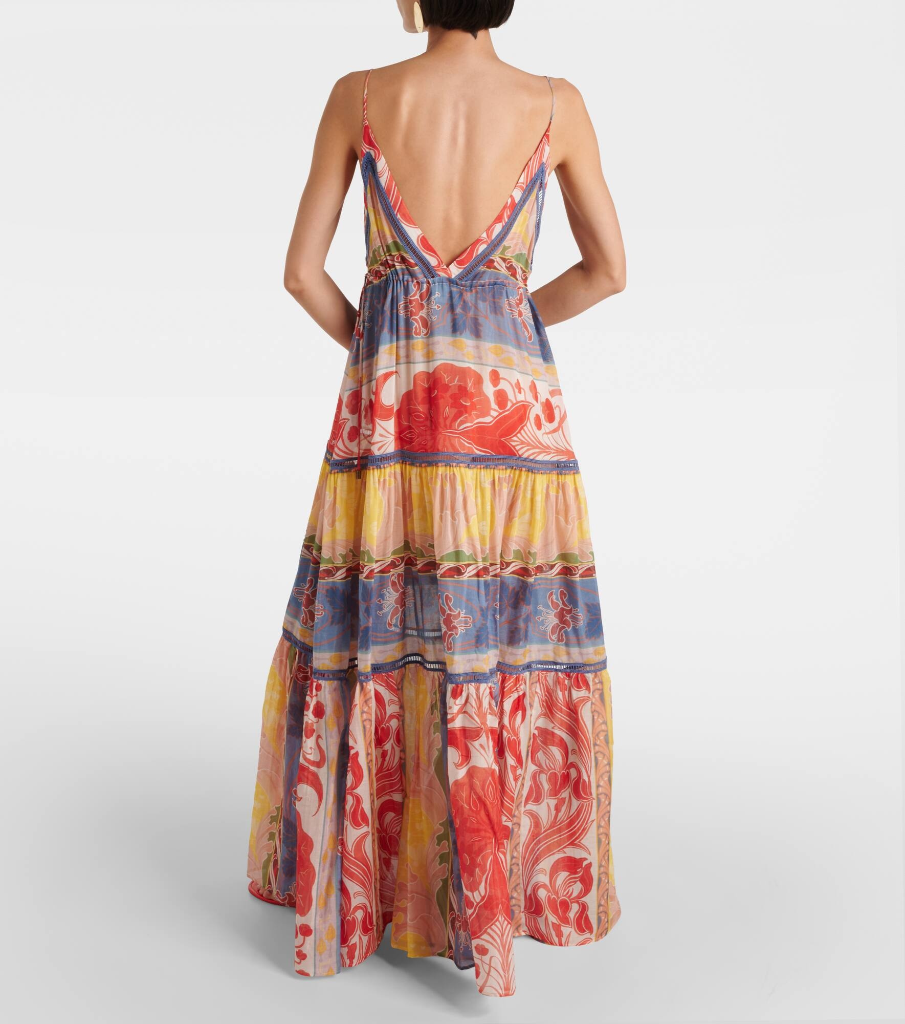 Printed cotton and silk maxi dress - 3