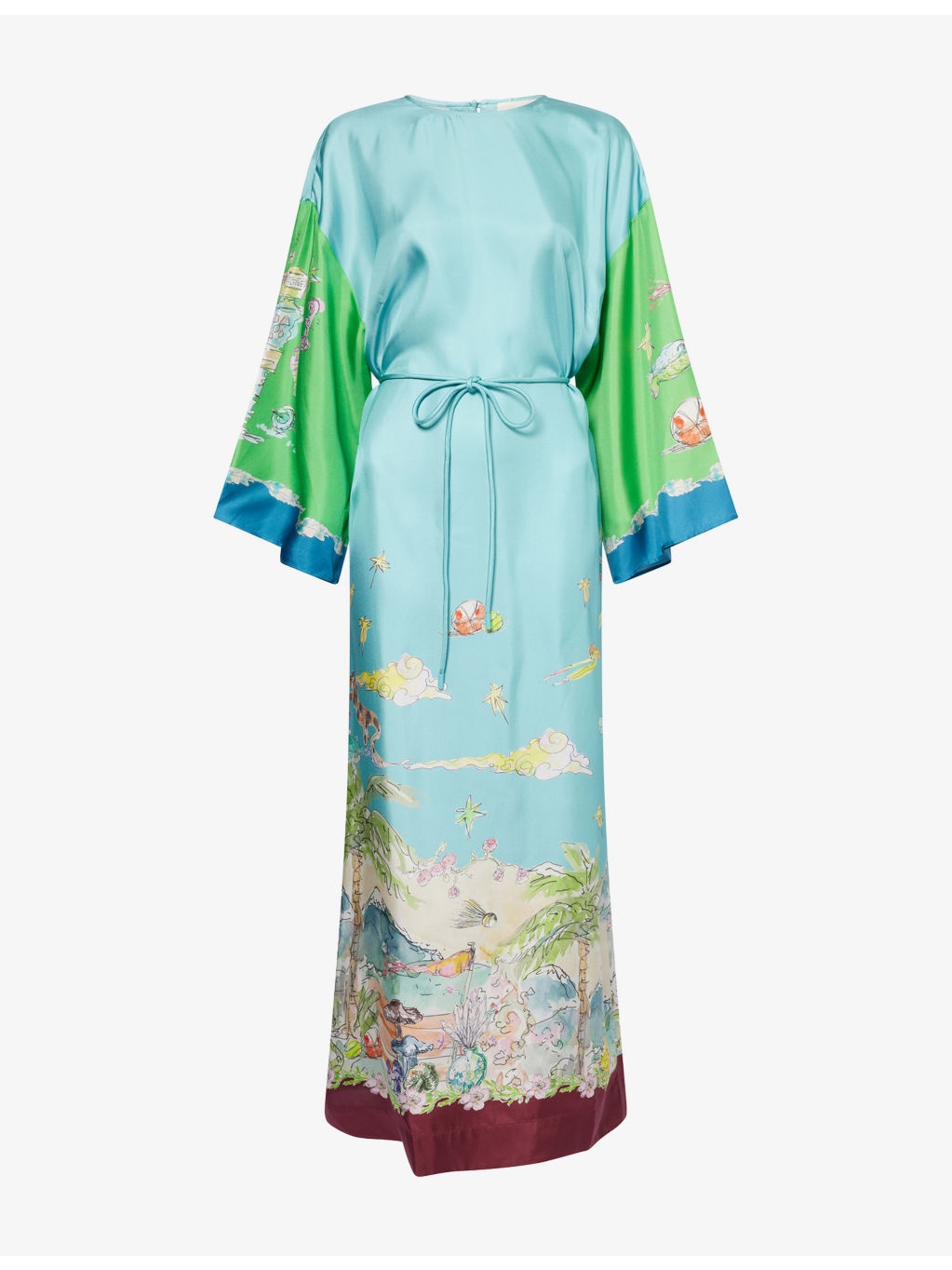 Daria Graphic-Print Silk Midi Dress - 1