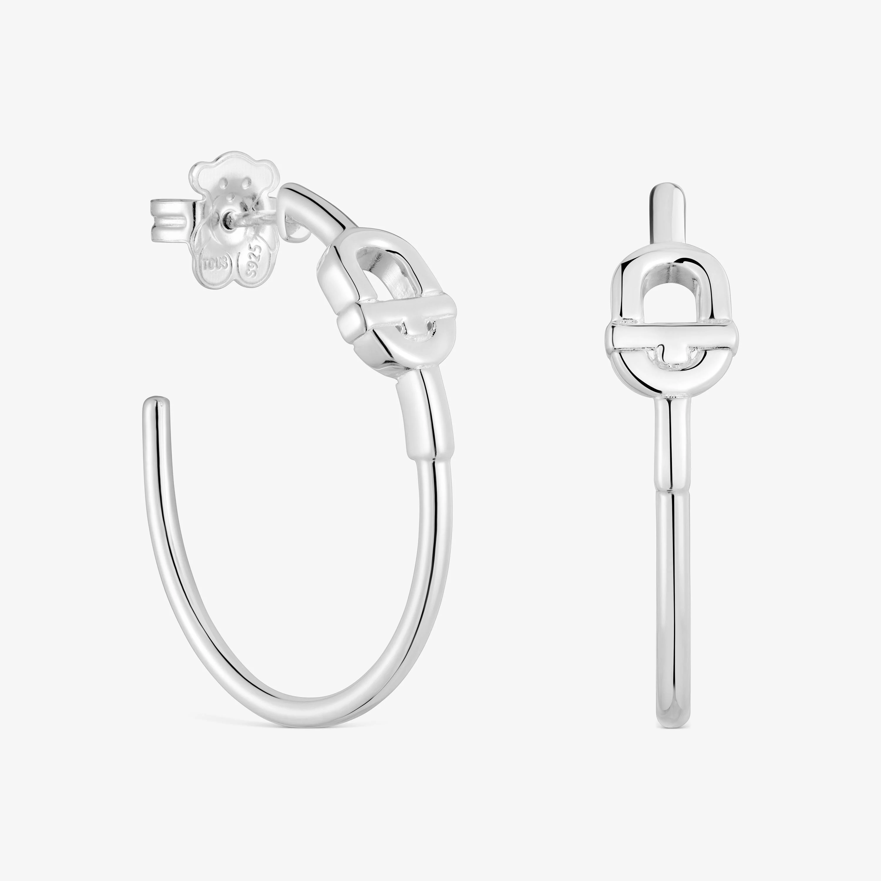 Long silver Hoop earrings with motif TOUS MANIFESTO - 1