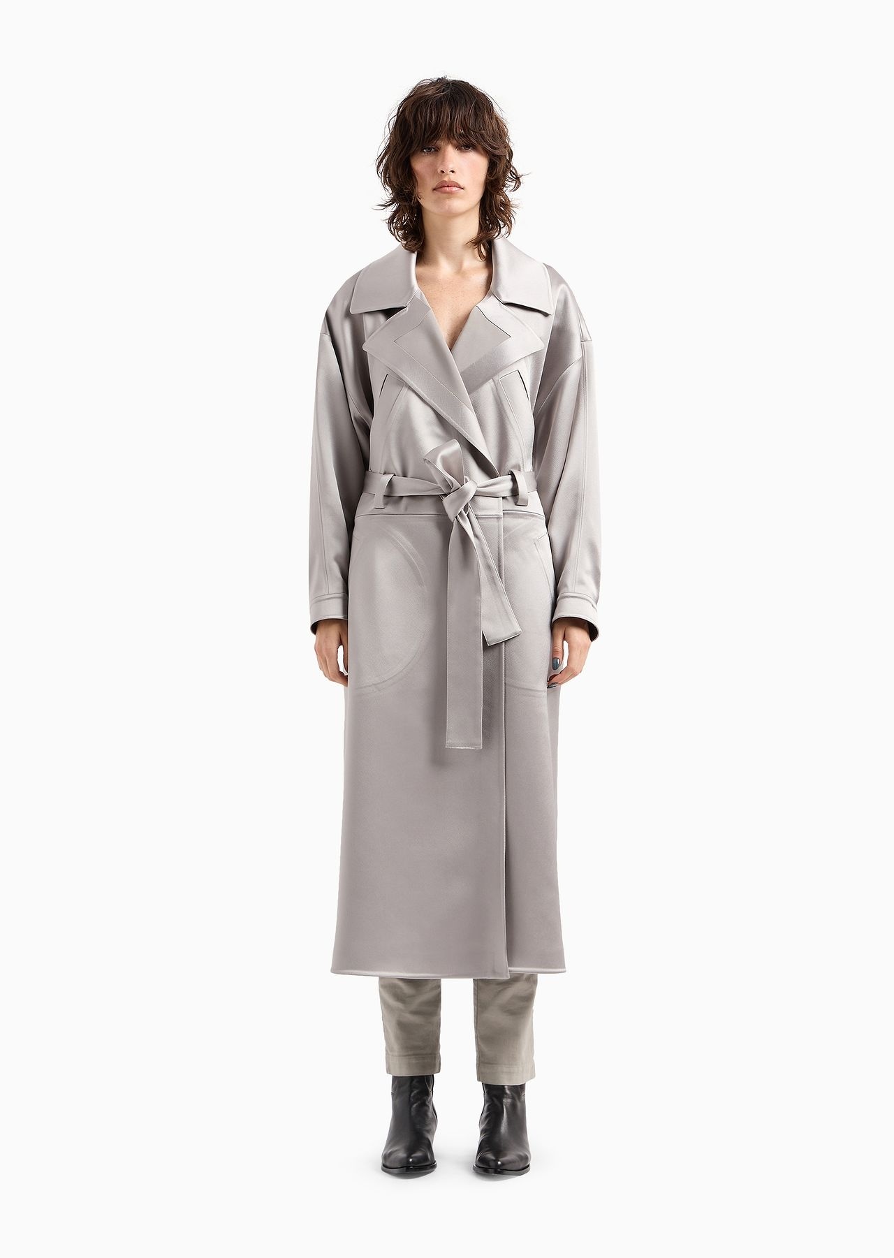 Technical duchess satin trench coat - 2