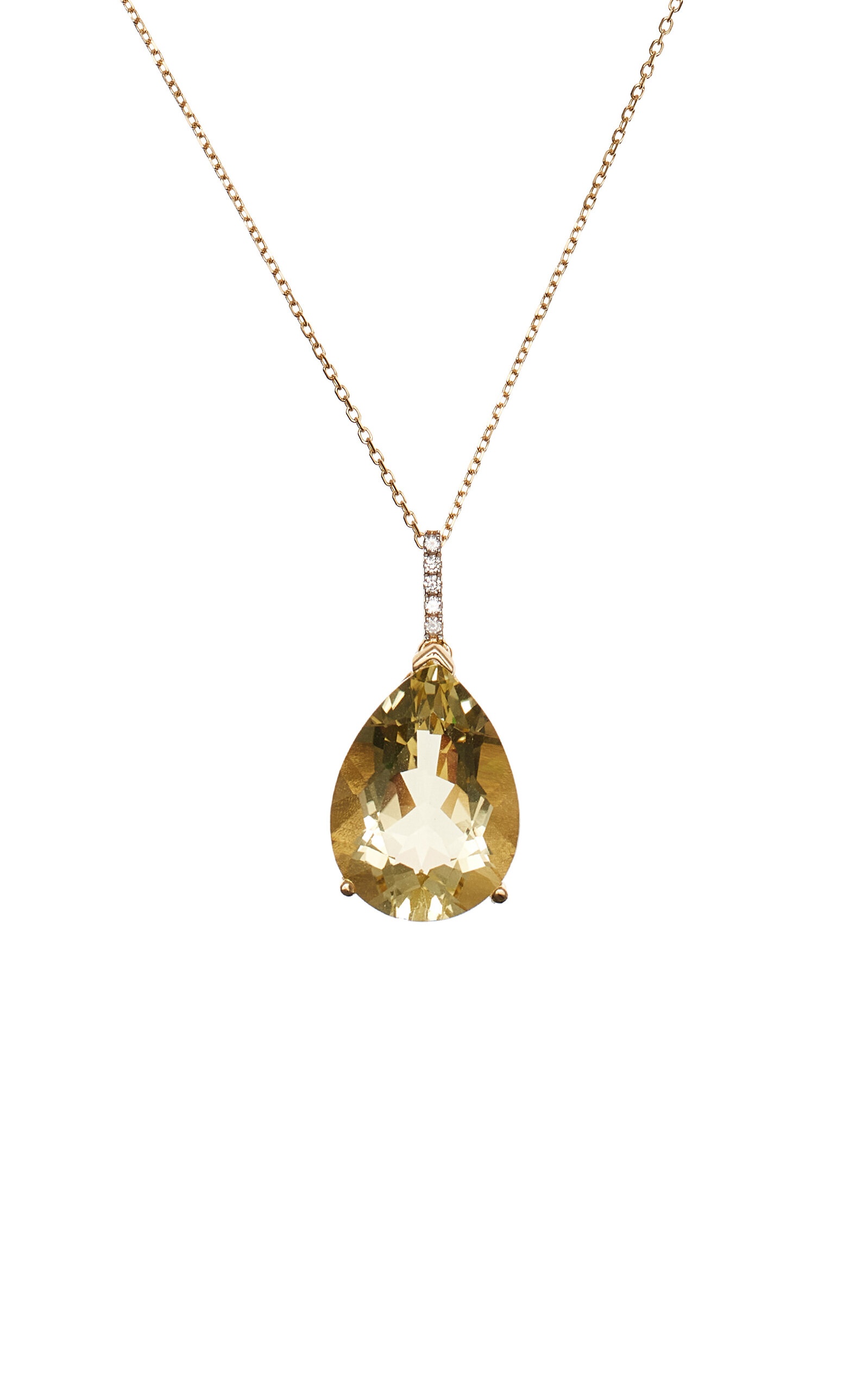 14K Yellow Gold Quartz Necklace yellow - 3