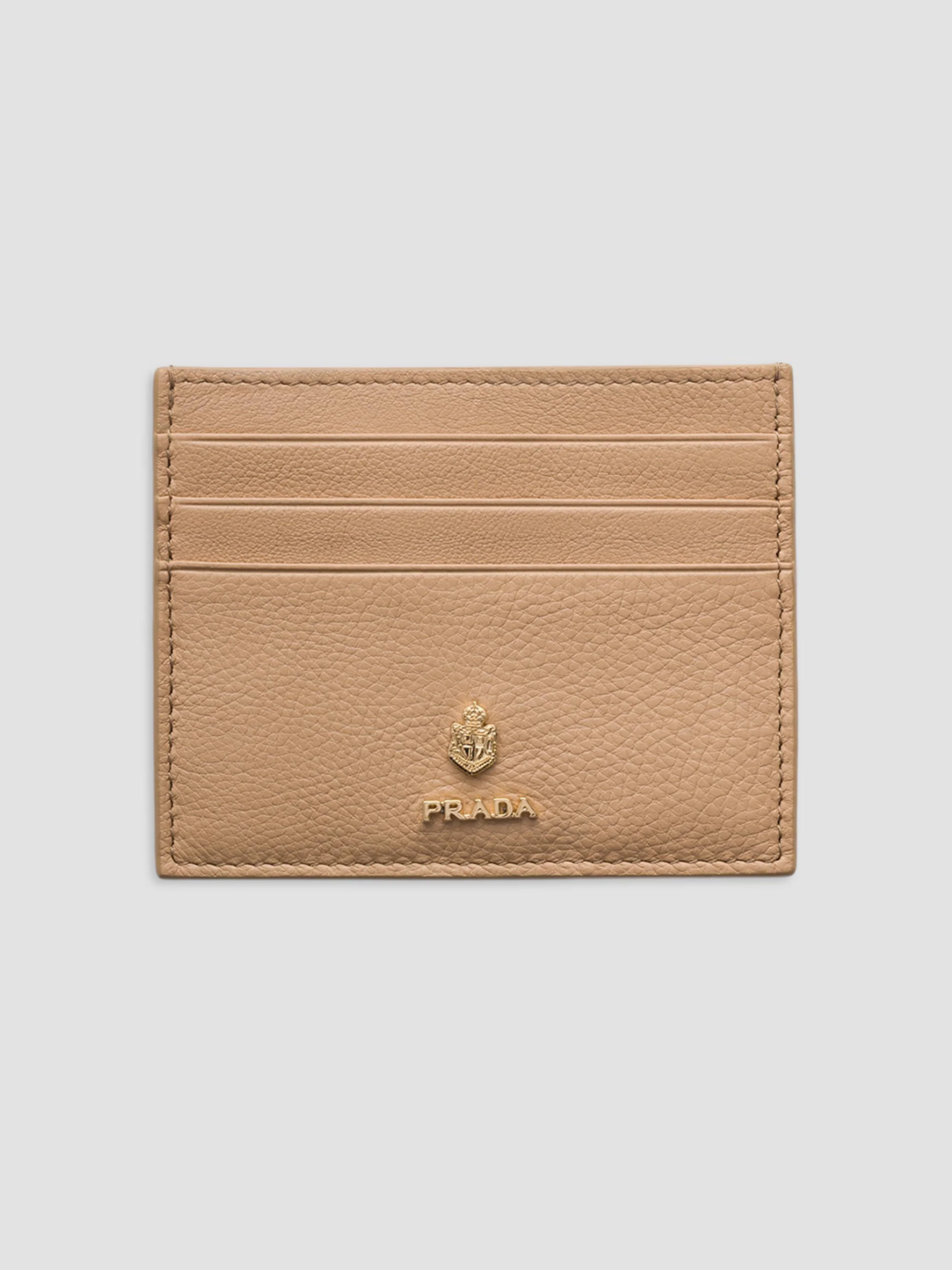 Women's Leather Card Holder - Beige Khaki - 1