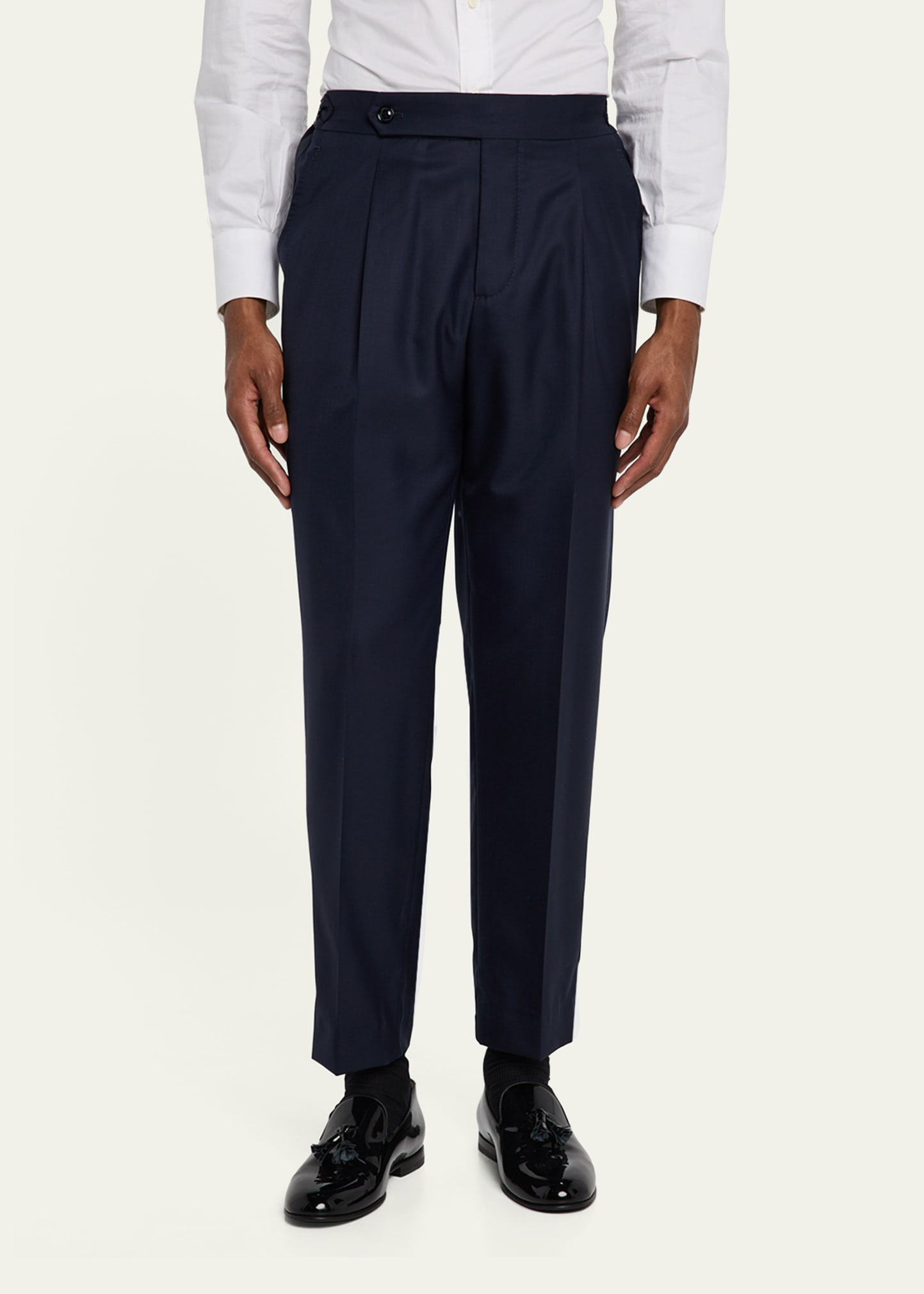 Men's Side-Tab Pleated Trousers - 4