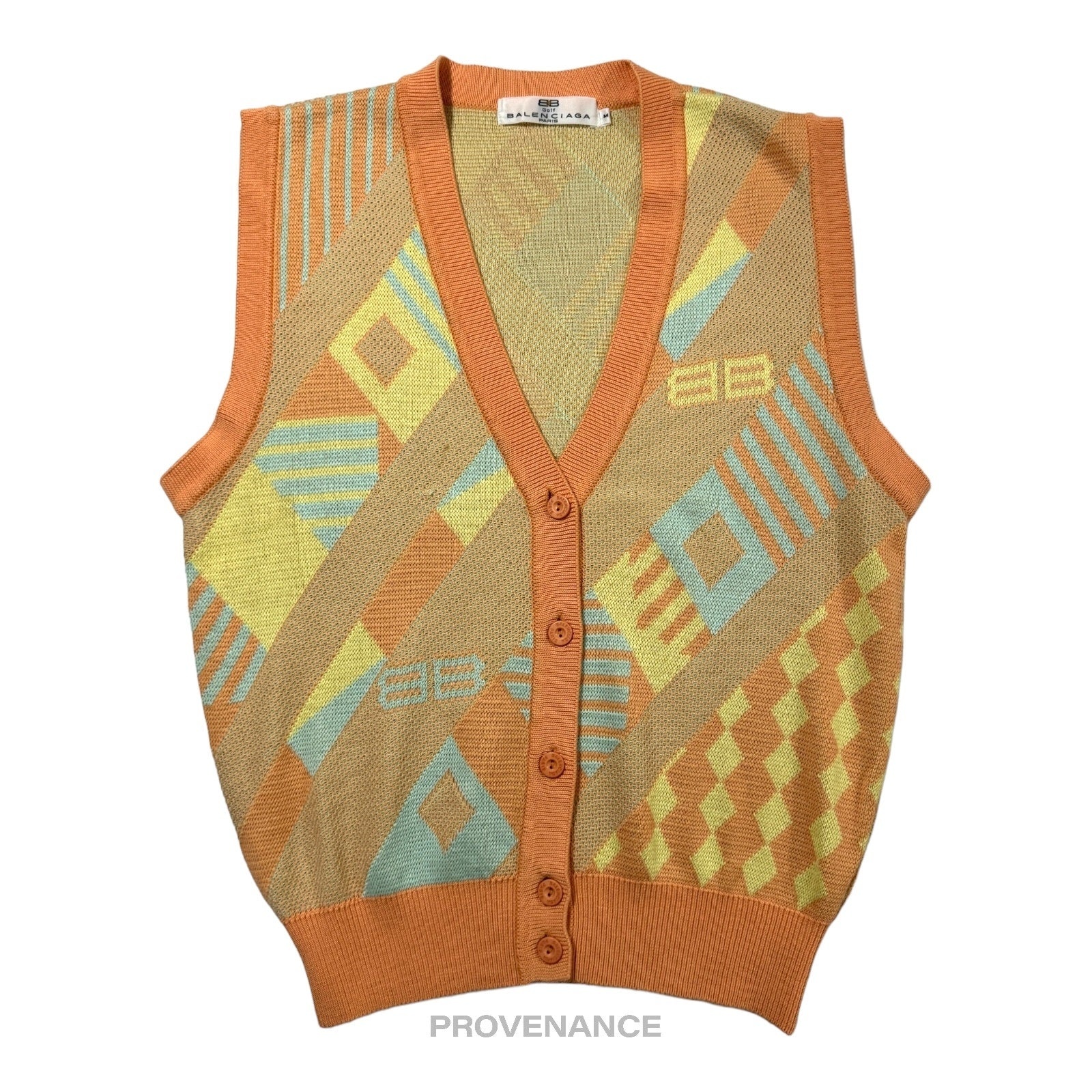 Balenciaga BB Logo Colorblock Sweater Vest - Multicolor M - 1