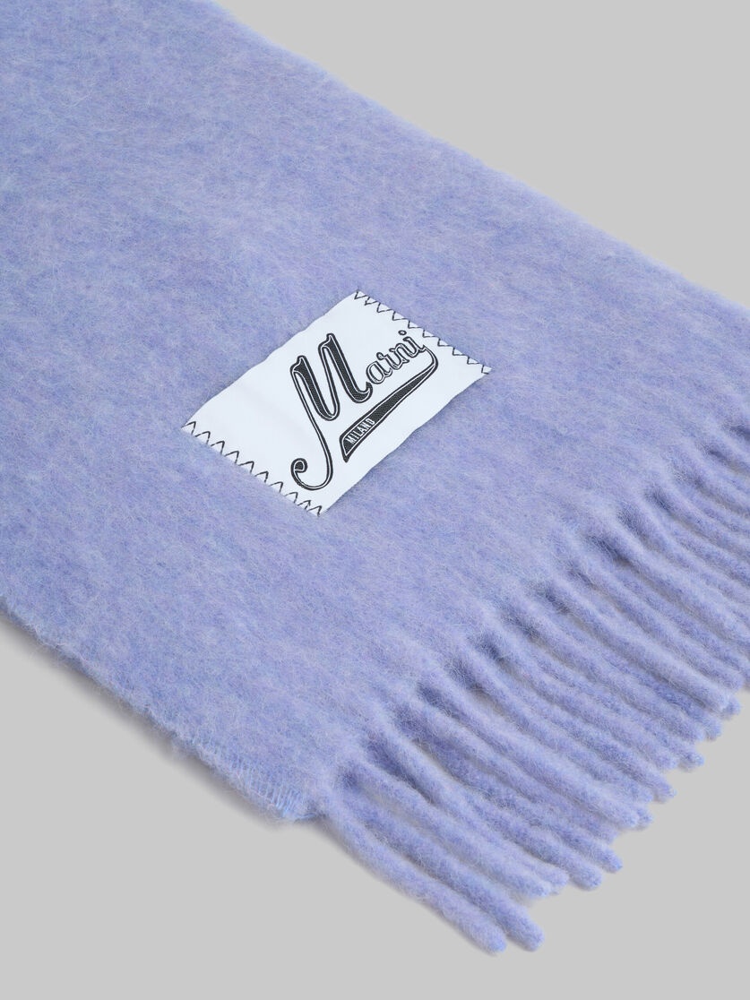 INDIGO BRUSHED ALPACA SCARF WITH FRINGES - 3