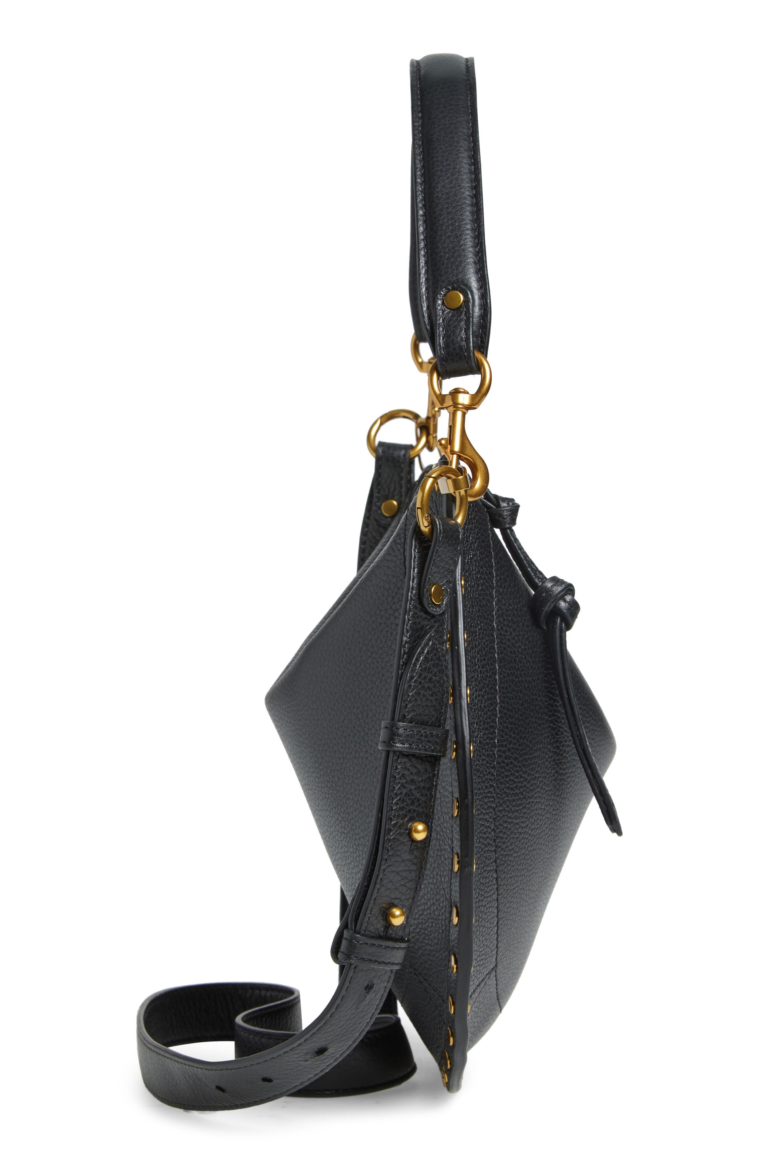 Isabel Marant Oskan Studded Soft Leather Crossbody Bag in Black at Nordstrom - 6