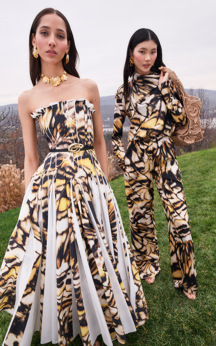 Silk Twill Wide-Leg Pants print - 2