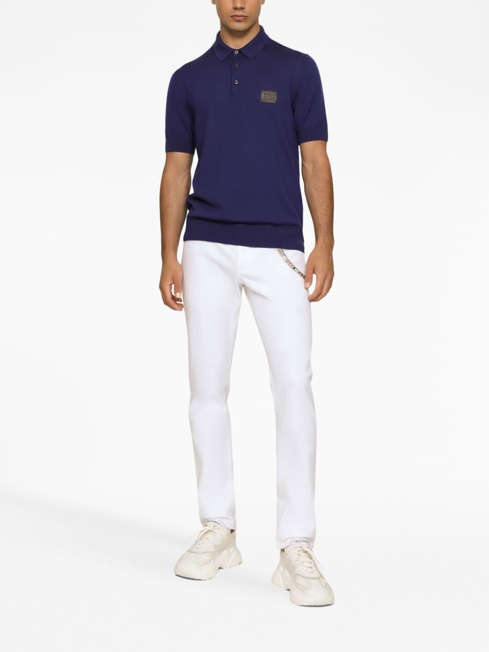 logo-plaque slim-fit jeans - 2