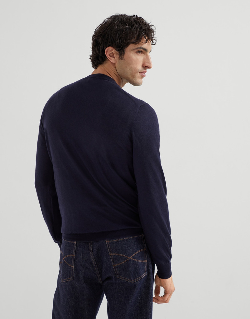 Brunello Cucinelli Lightweight cashmere and silk crew neck sweater outlook
