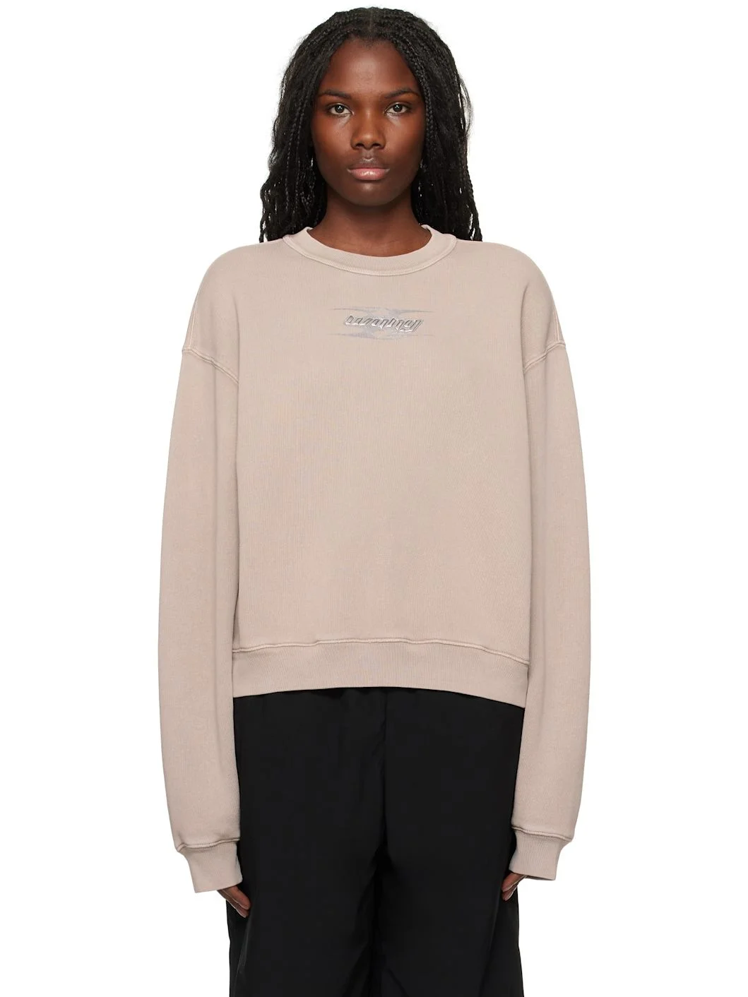 Taupe Blade Logo-Embossed Sweatshirt - 1