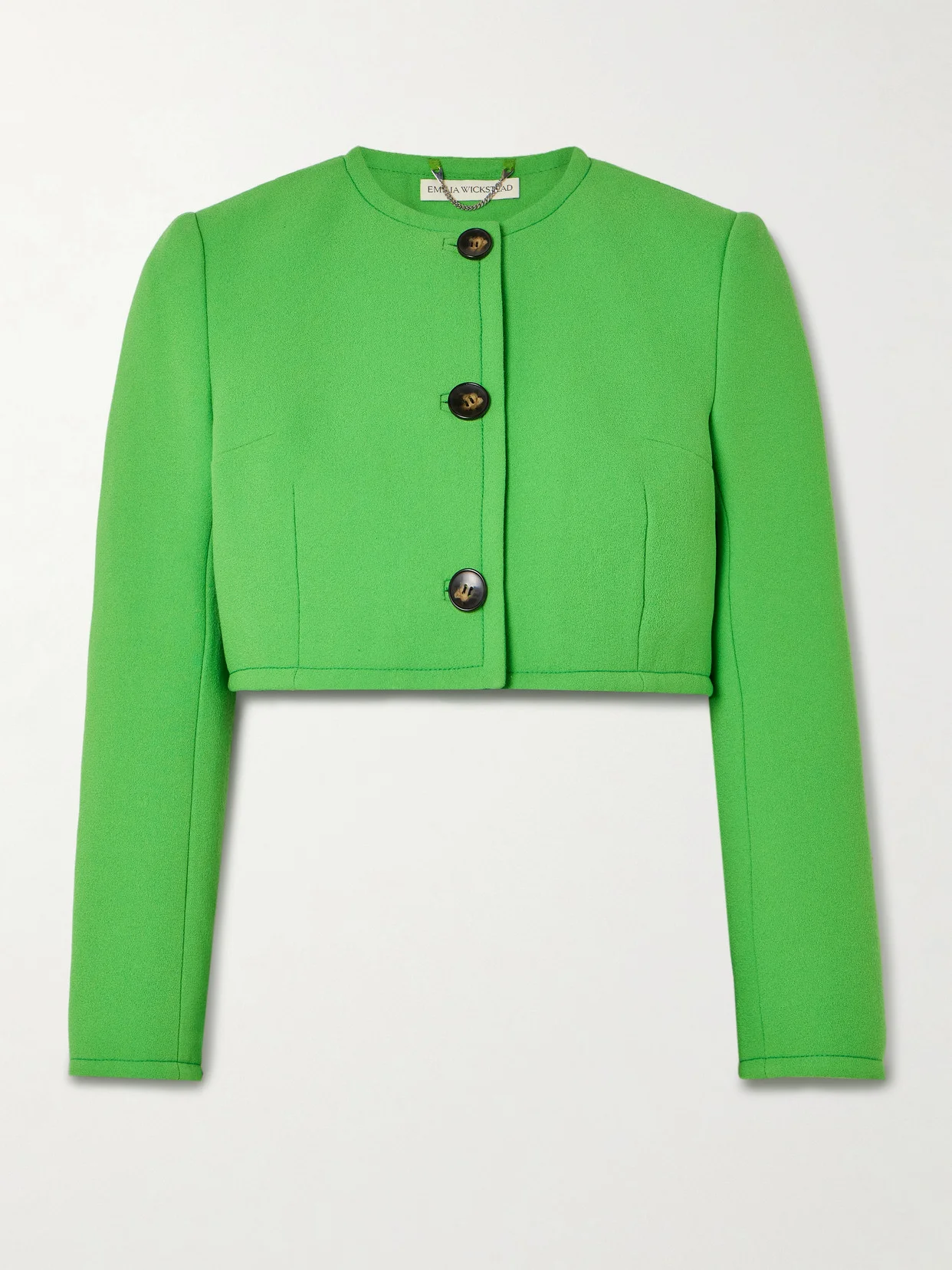 Lizette Cropped Wool-crepe Jacket - 1