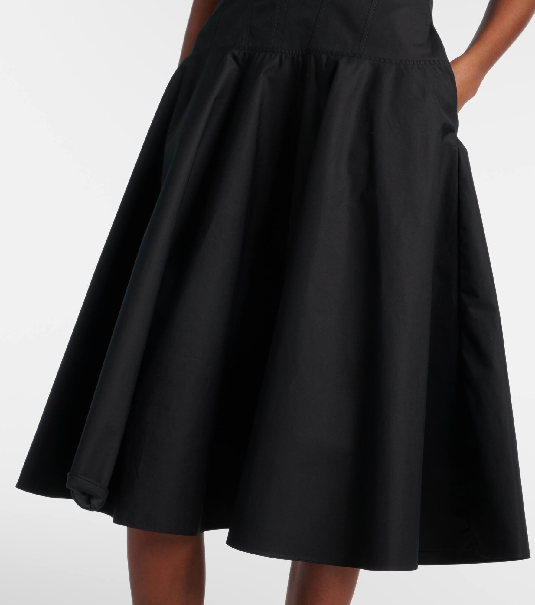 Cotton poplin midi dress - 5