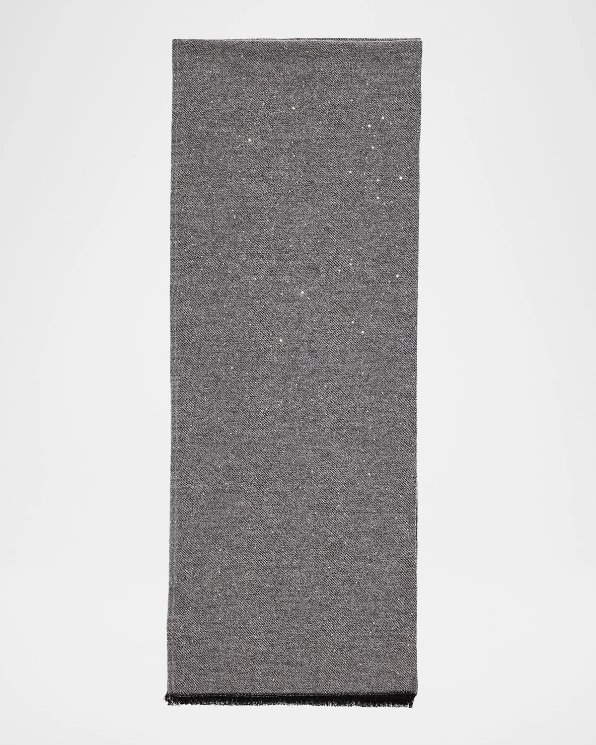 Fringe-Trim Sequin Knit Stole - 1