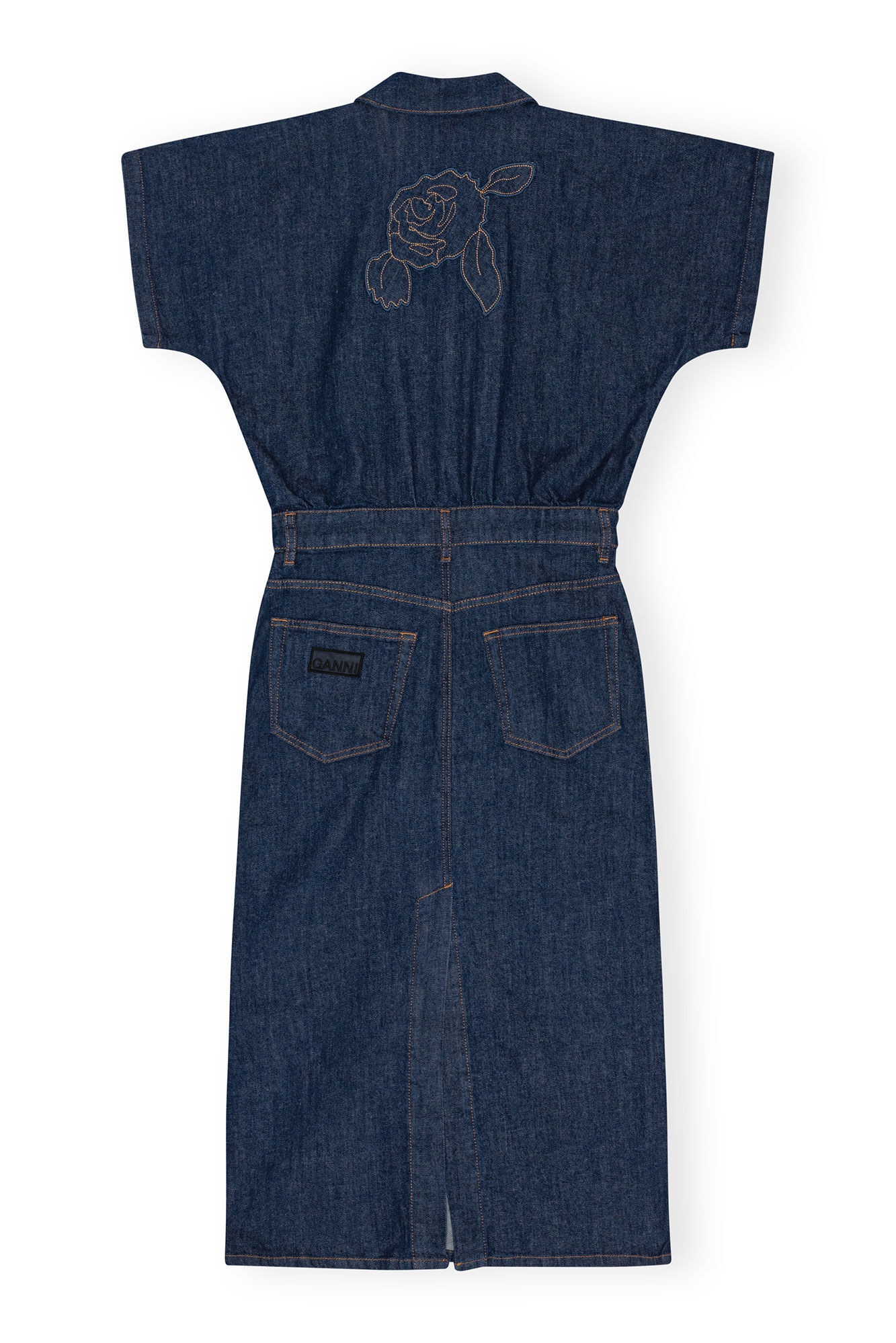 DENIM ROSE MIDI DRESS - 2