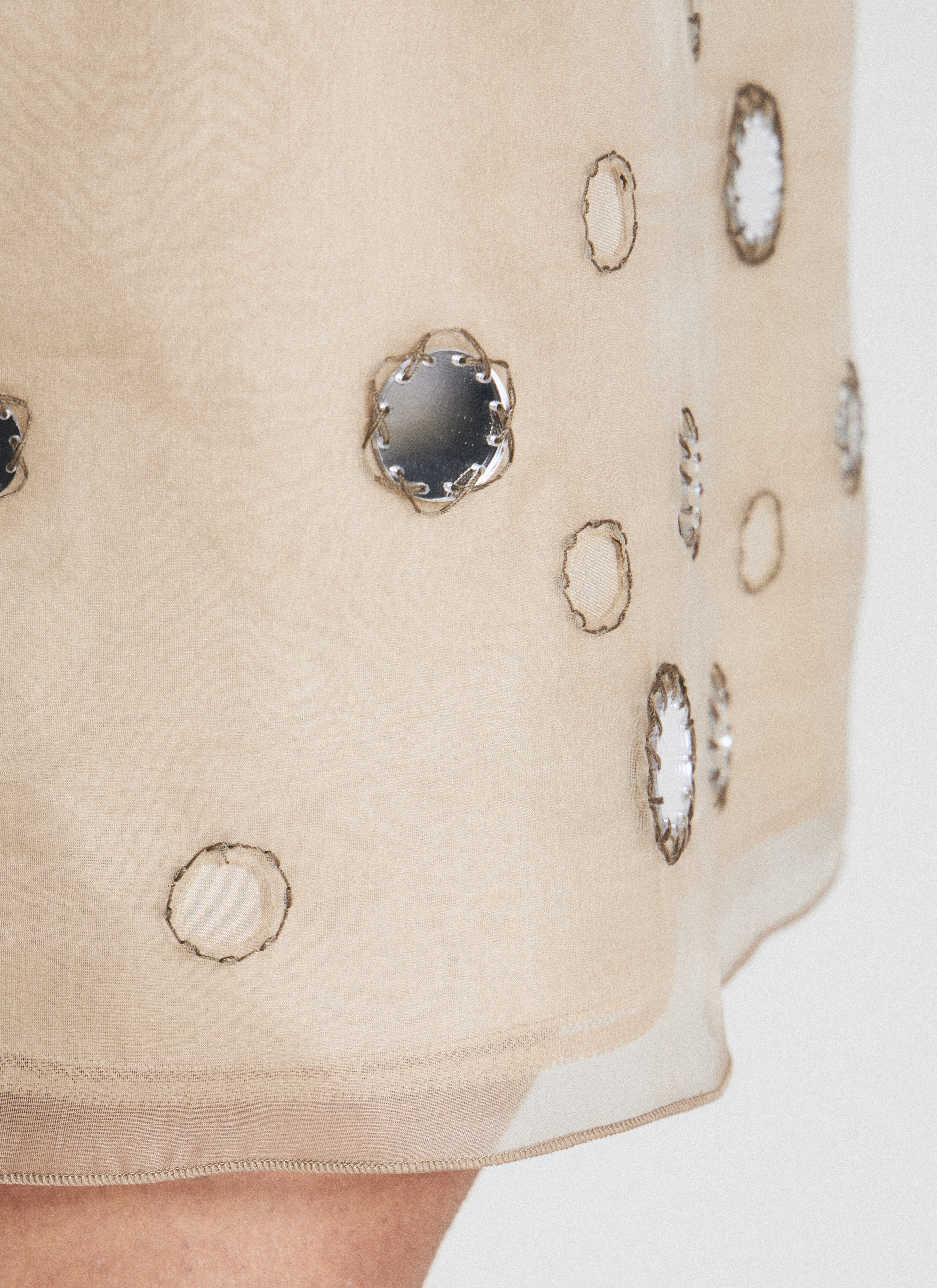 Prada Prada Women Mirror-Embellished Organza Midi-Skirt