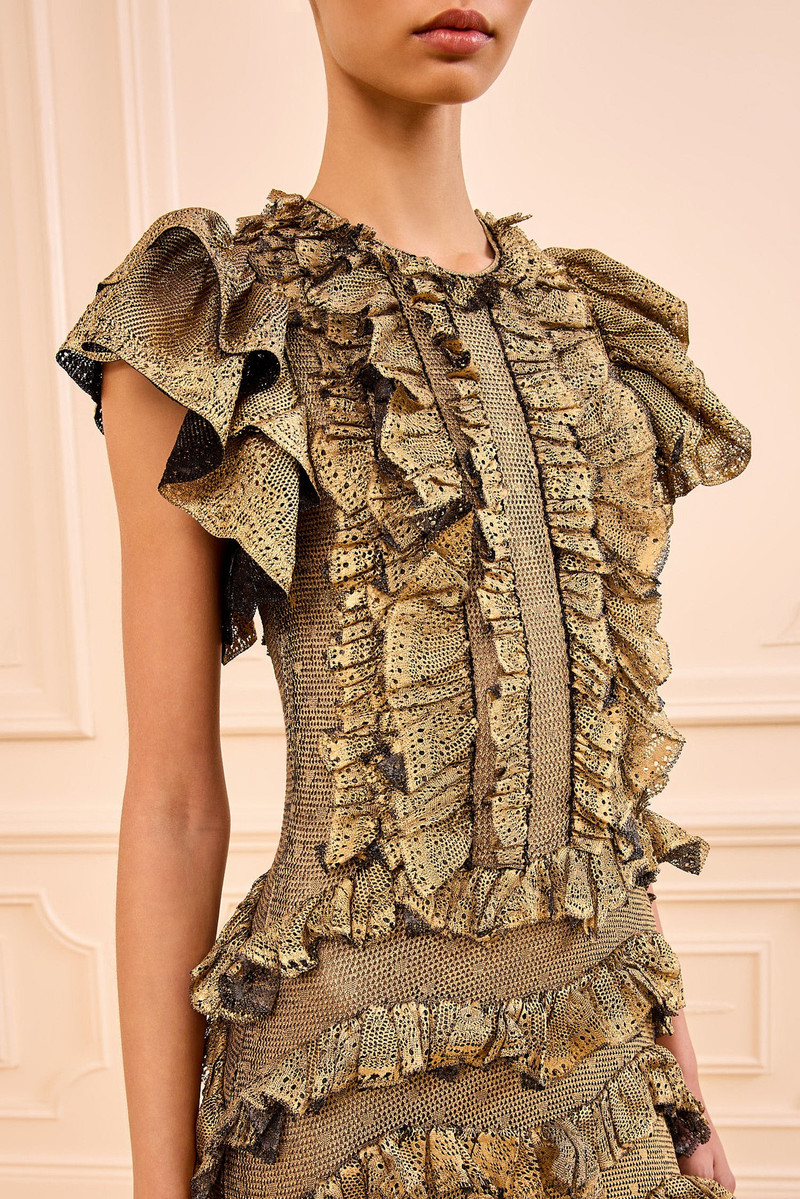 ULLA JOHNSON Ondine Ruffle Midi Dress outlook