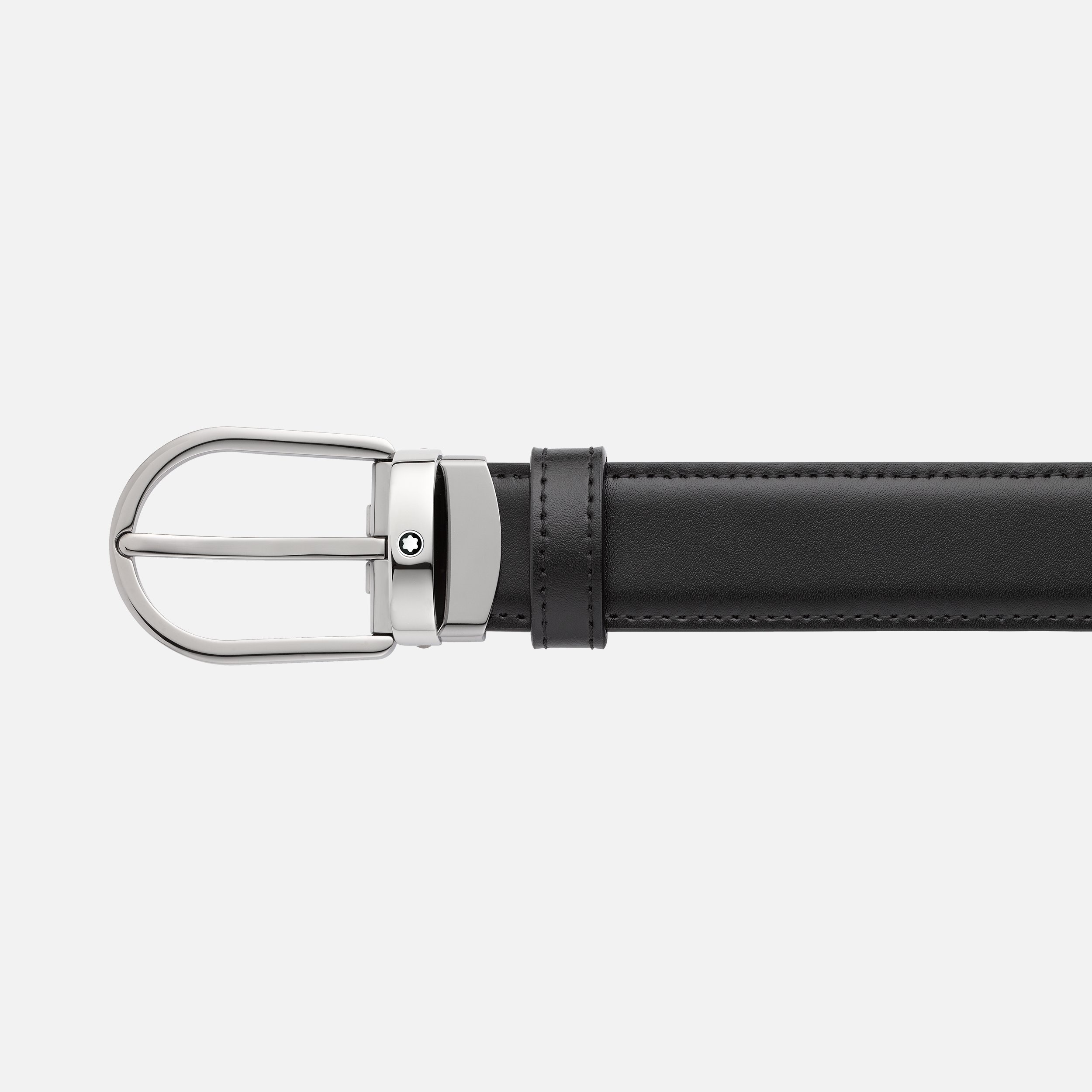 Horseshoe buckle black/brown 30 mm reversible leather belt - 2