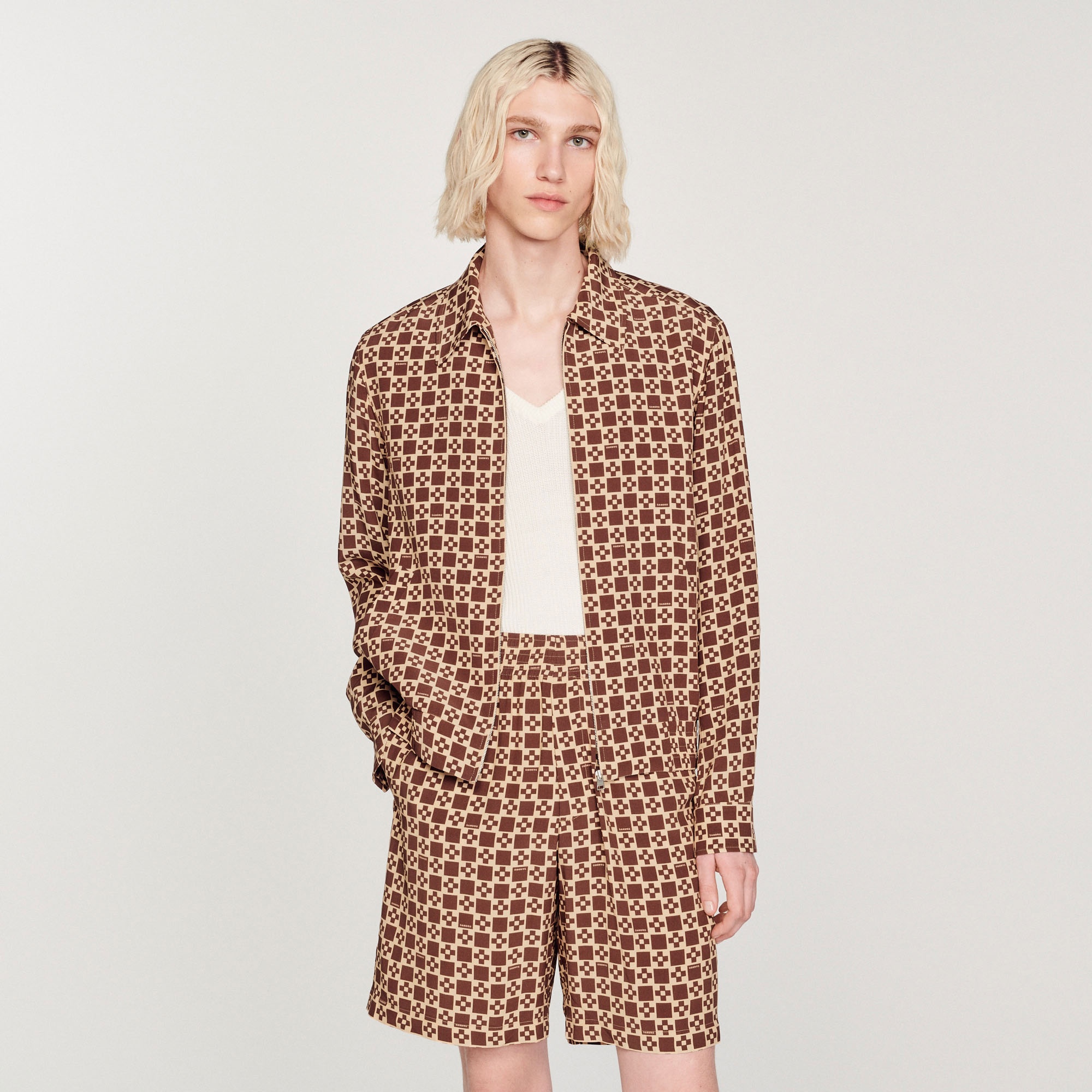 Printed Square Cross jacket - 5
