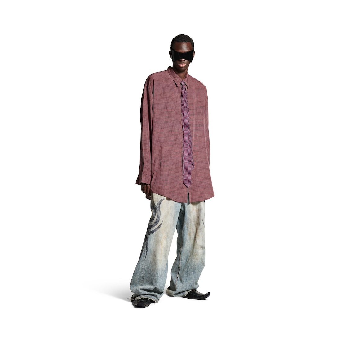 Men's Fluid Shirt in Red/grey - 2