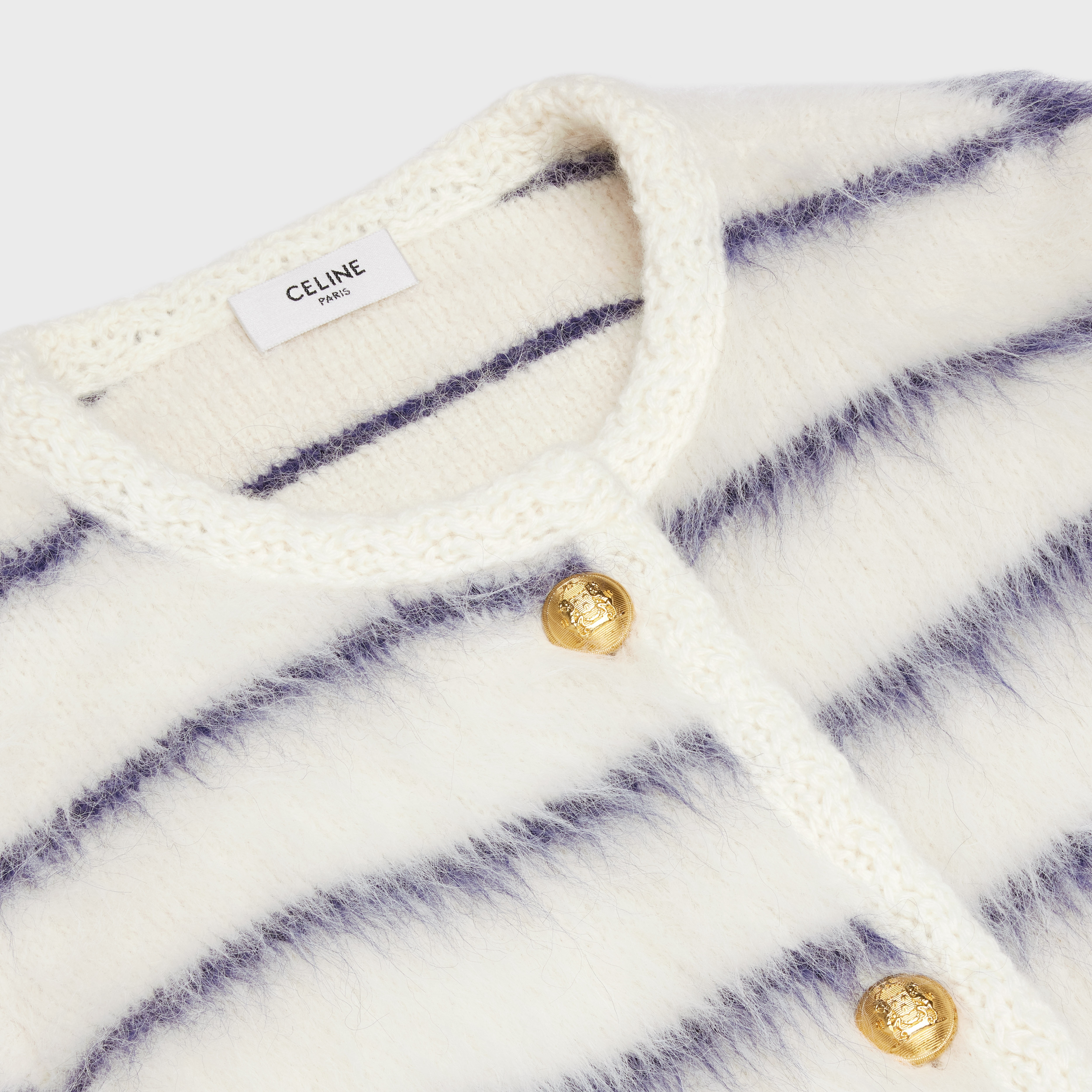 Striped cardigan jacket in brushed alpaca - 3