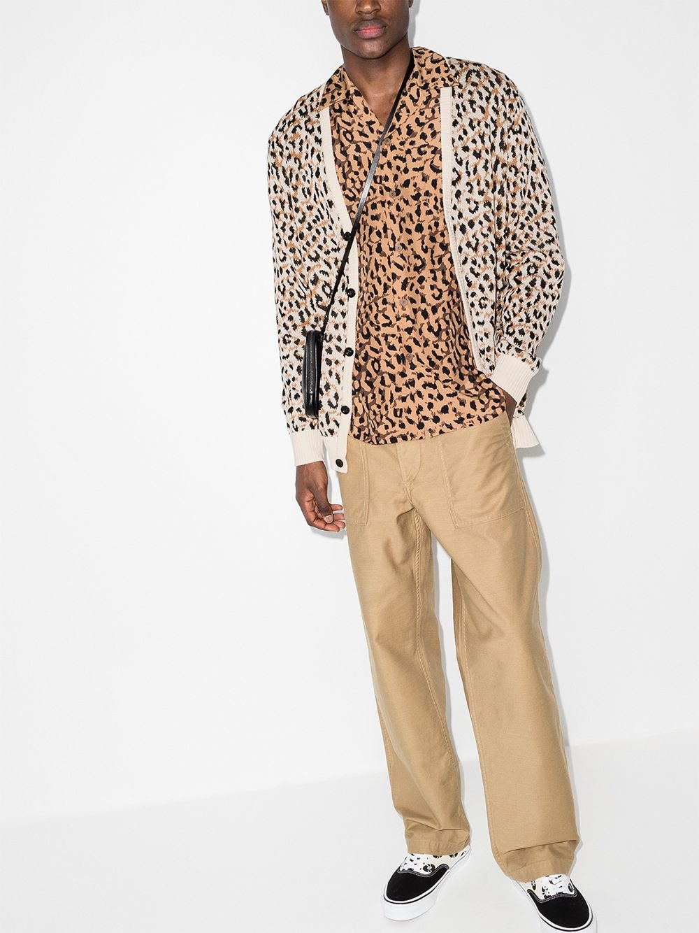 leopard-jacquard V-neck cardigan - 5