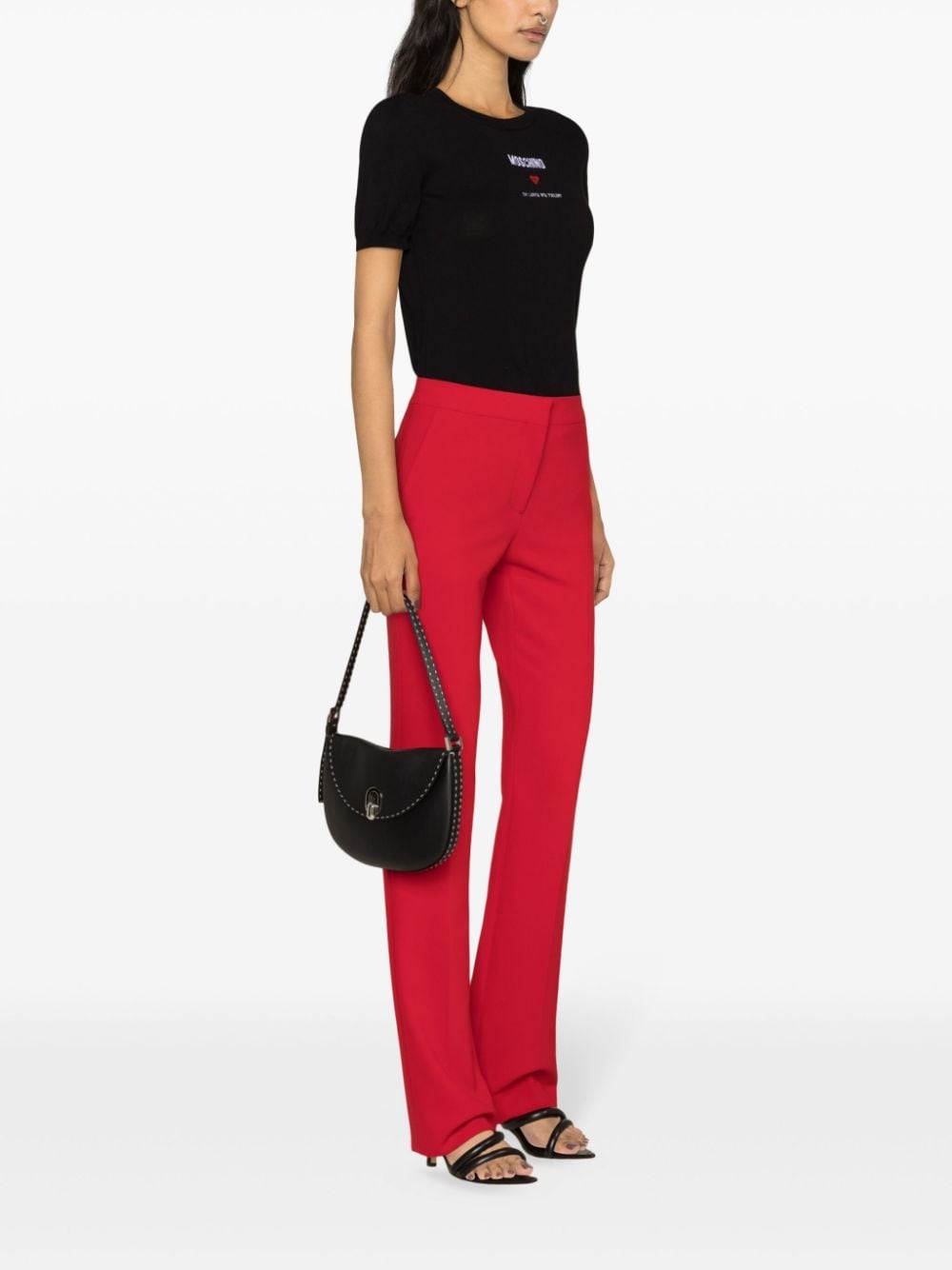 logo-embroidered cotton knitted top - 3