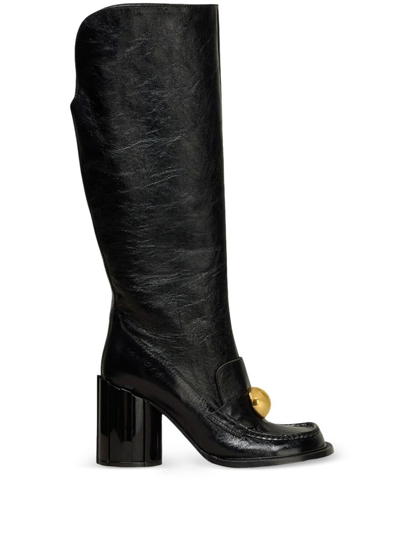 90mm stud-embellished leather knee-high boots 1
