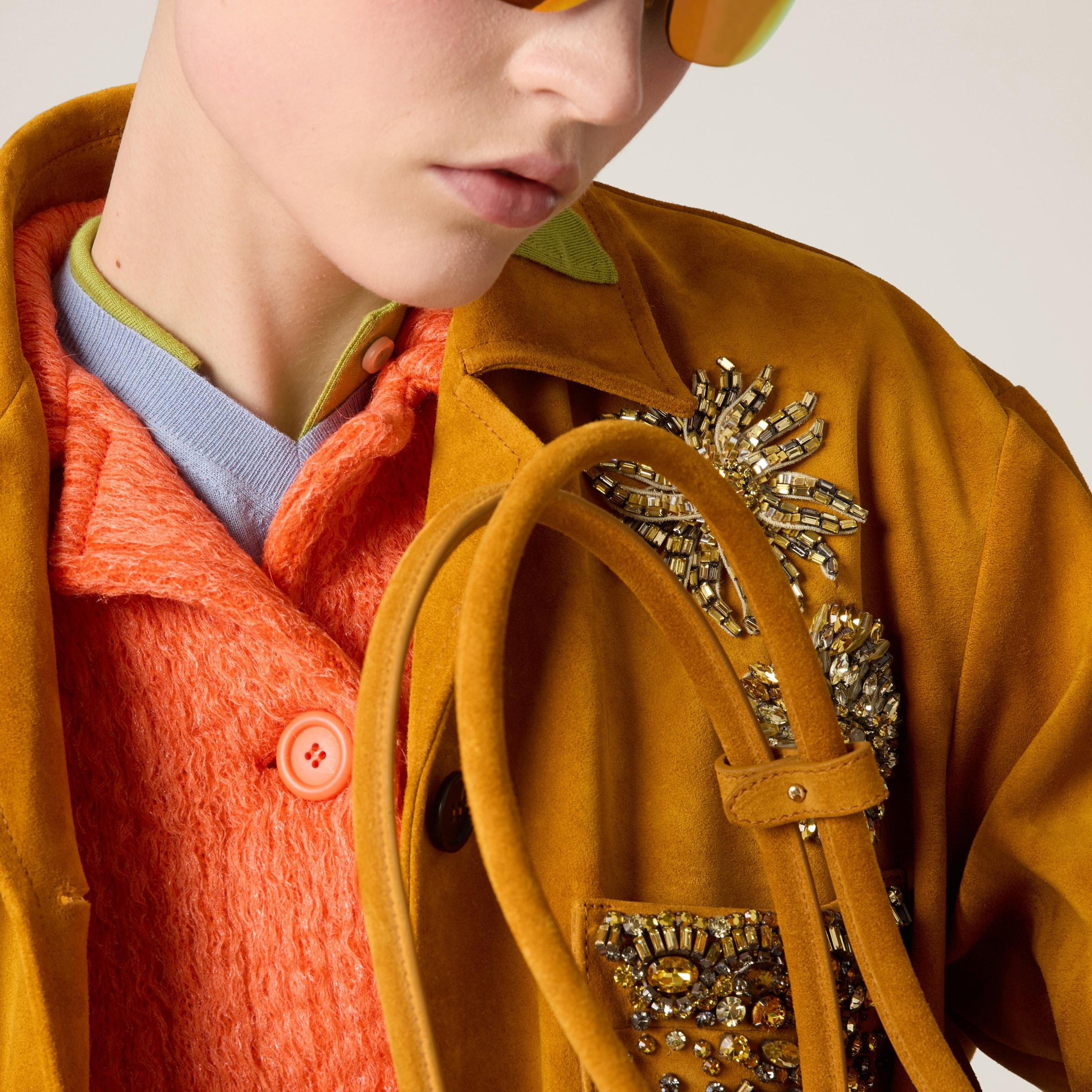 Embroidered suede jacket - 5