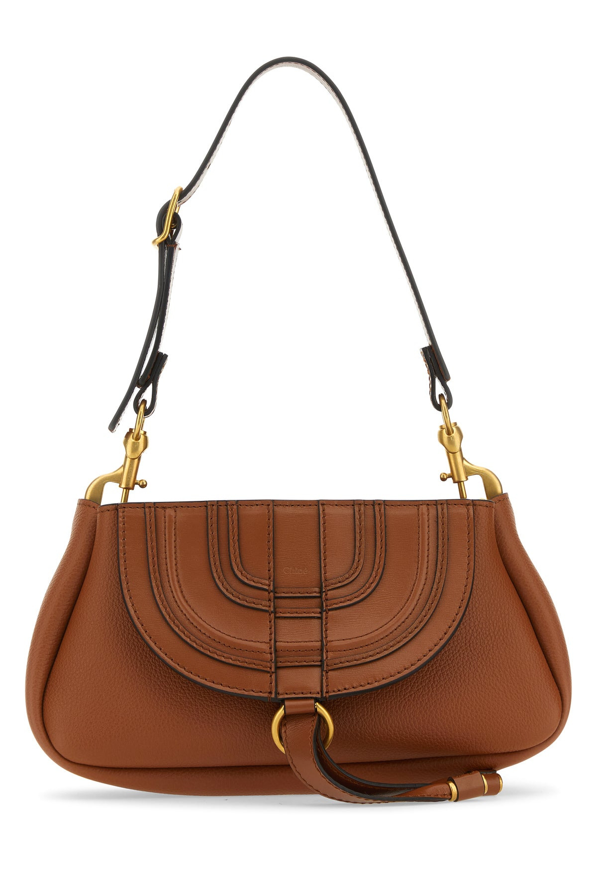 Brown leather small Marcie clutch - 1