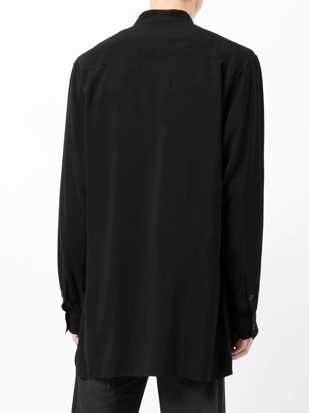 band-collar long-sleeved shirt - 4