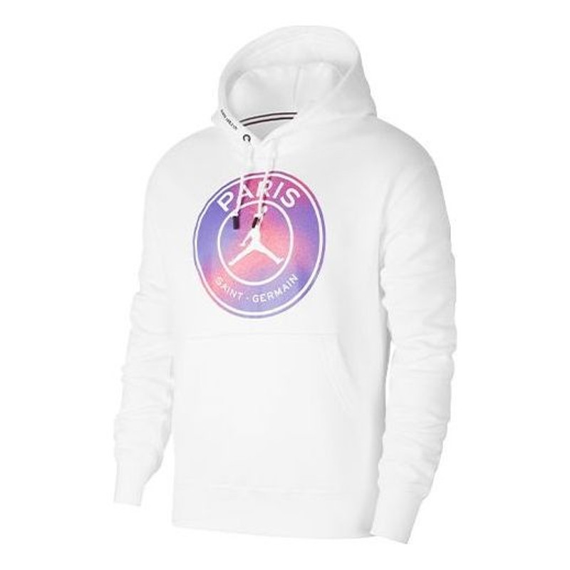 Air Jordan Paris Saint-Germain Printing Fleece Pullover White CZ0816-100 - 1