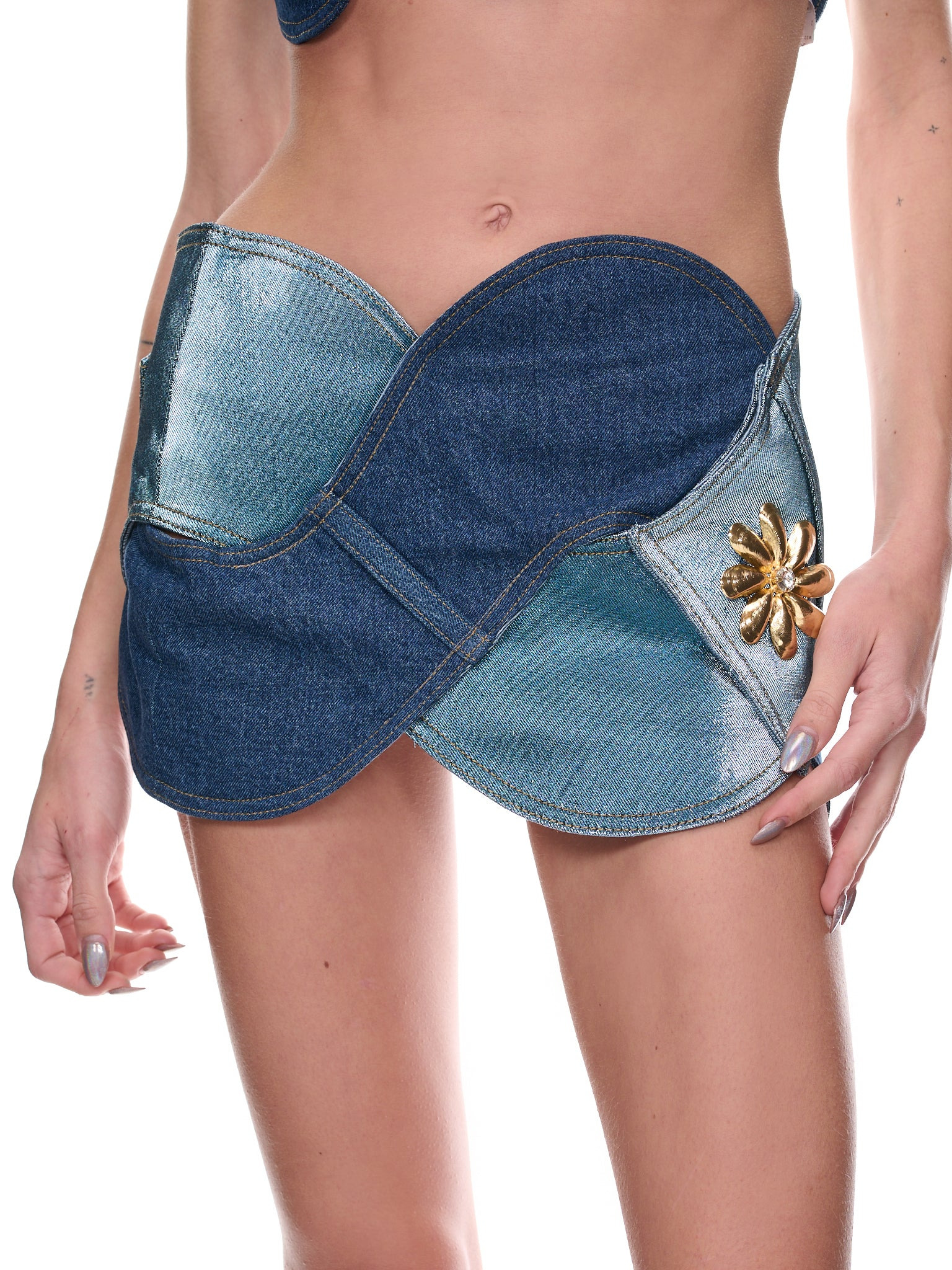 Denim Rope Mini Skirt - 4