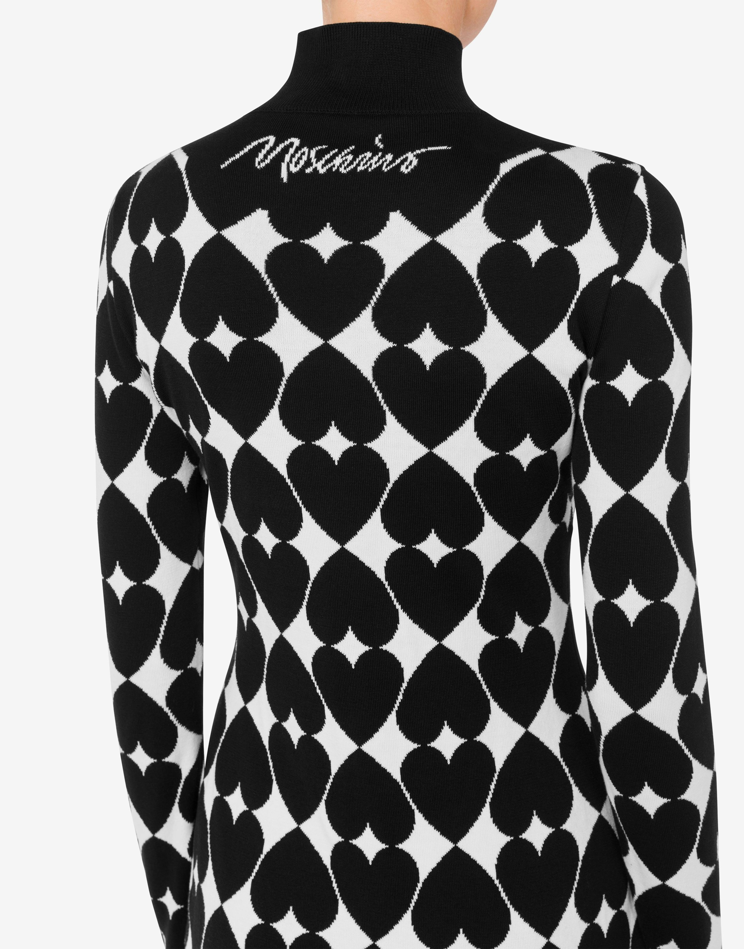 OPTICAL HEART KNITTED DRESS - 4