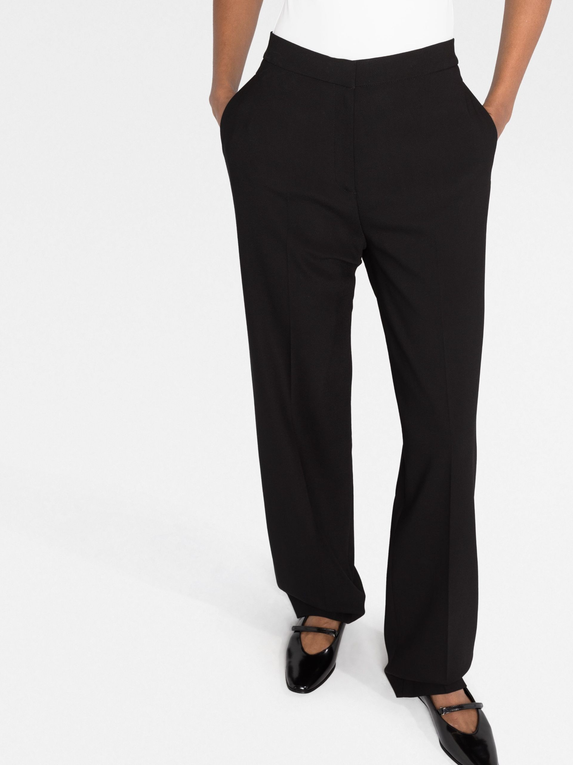 Black Amie Straight Tailored Trousers - 5