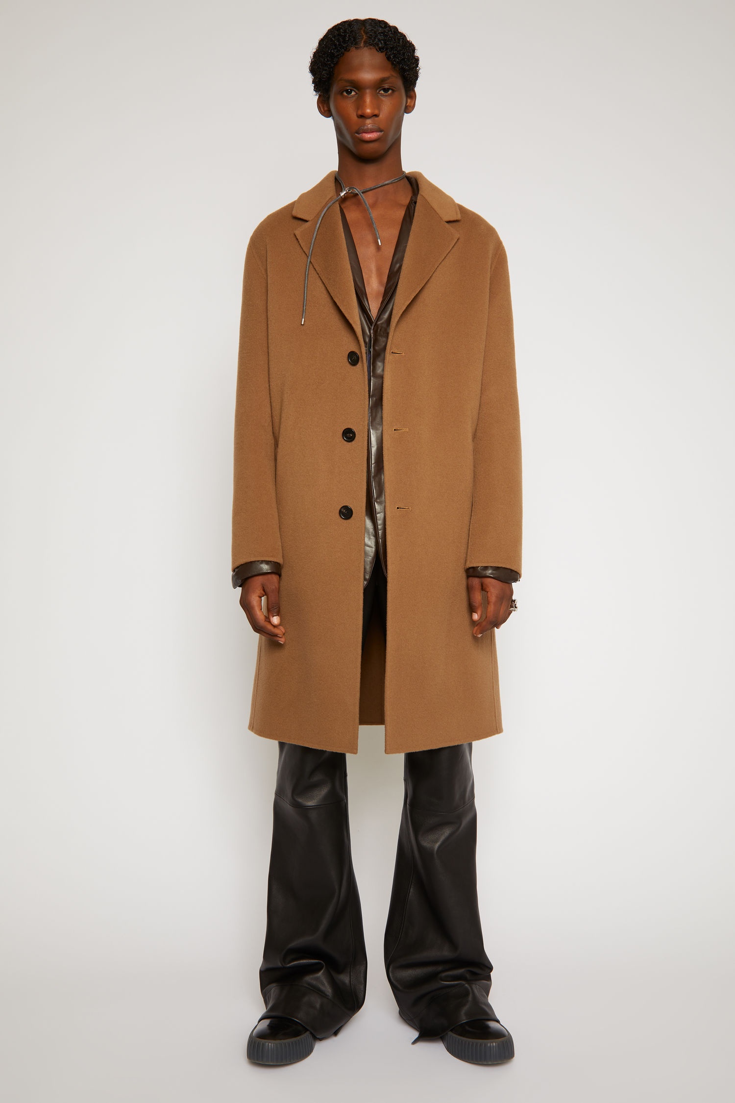 Double-faced wool coat light camel - 2