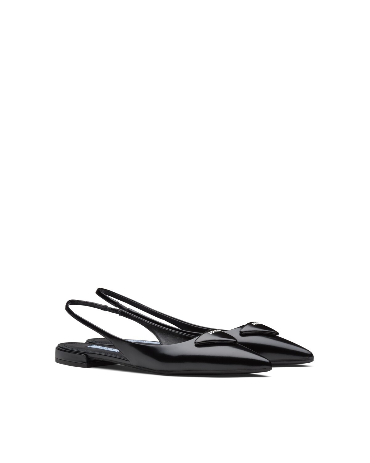 Brushed leather slingback ballerinas - 1