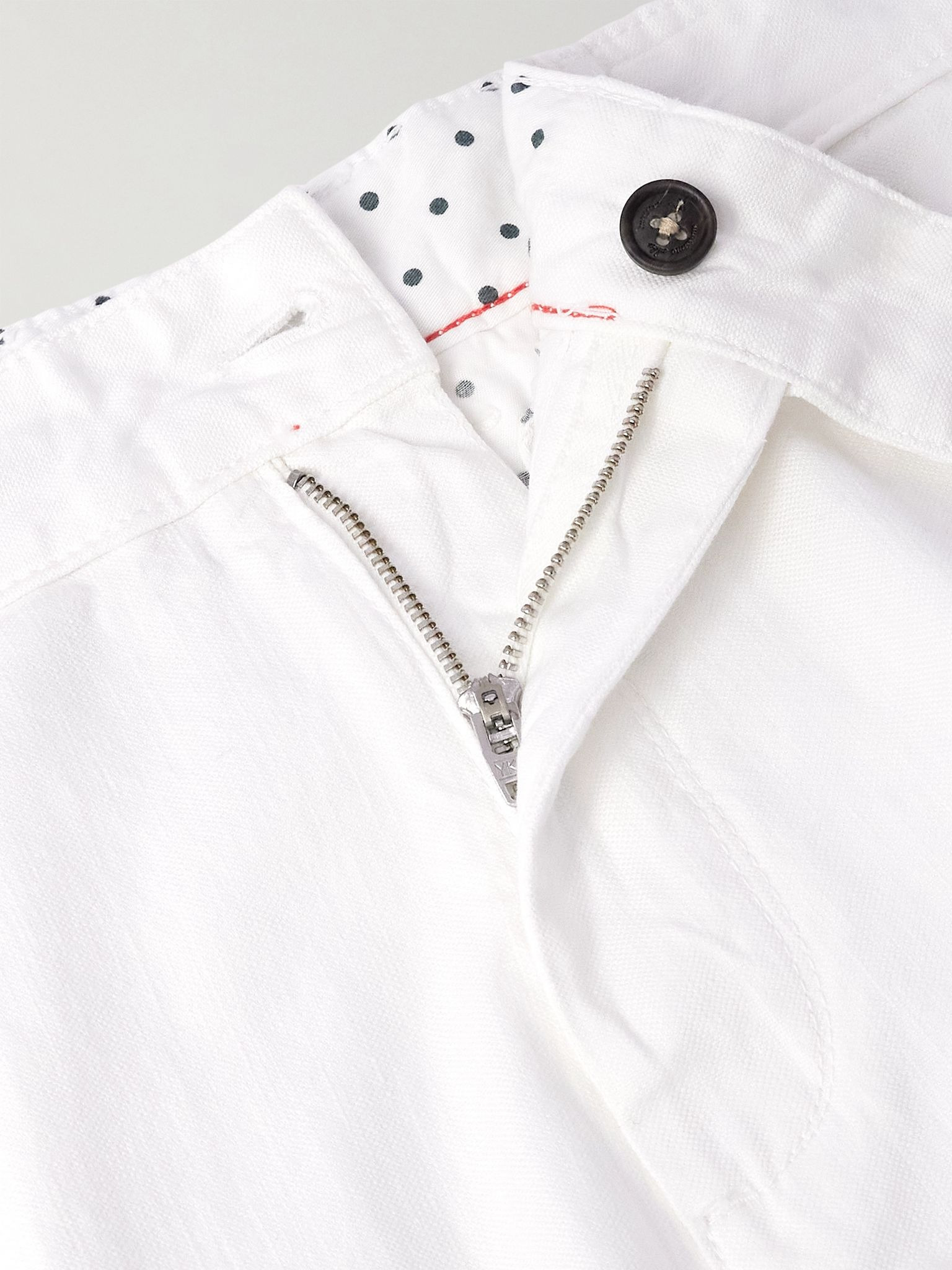 Winch2 Slim-Fit Straight-Leg Cotton and Linen-Blend Trousers White - 6