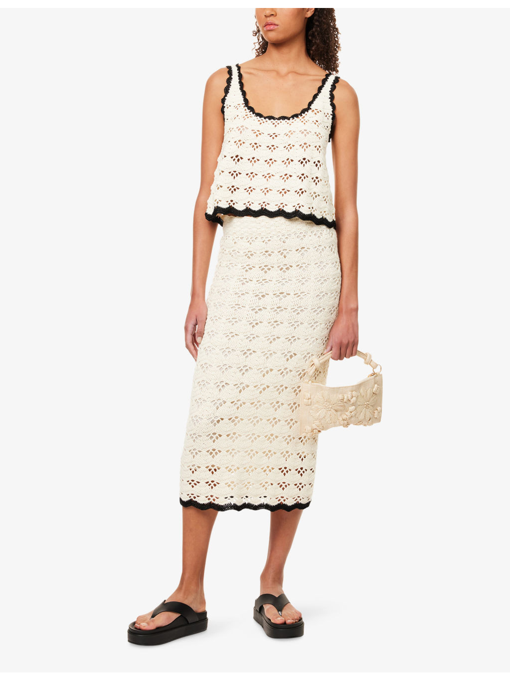 Rhiannon Cotton Crochet Maxi Skirt - 2