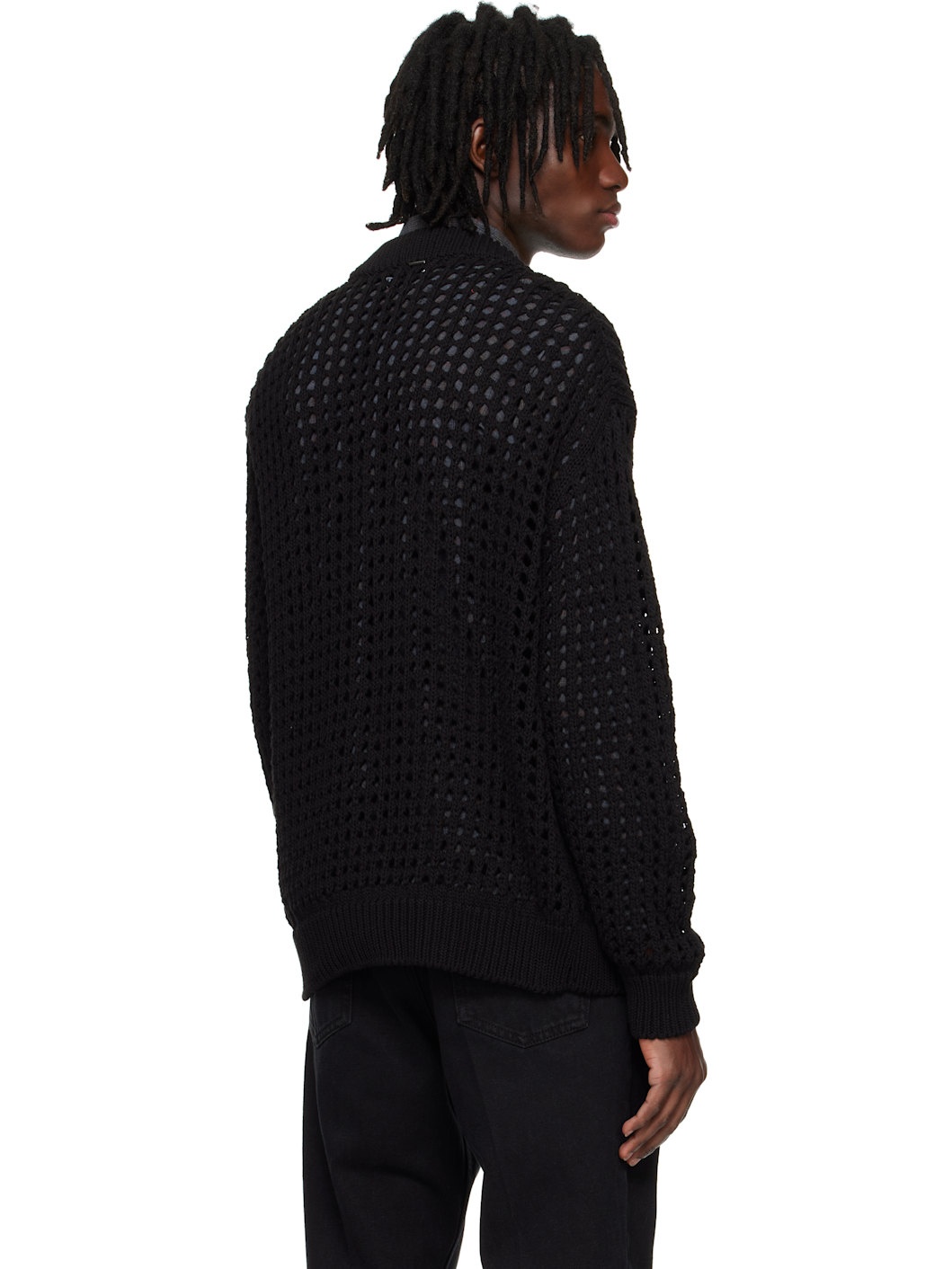 Black Mesh Cardigan - 3