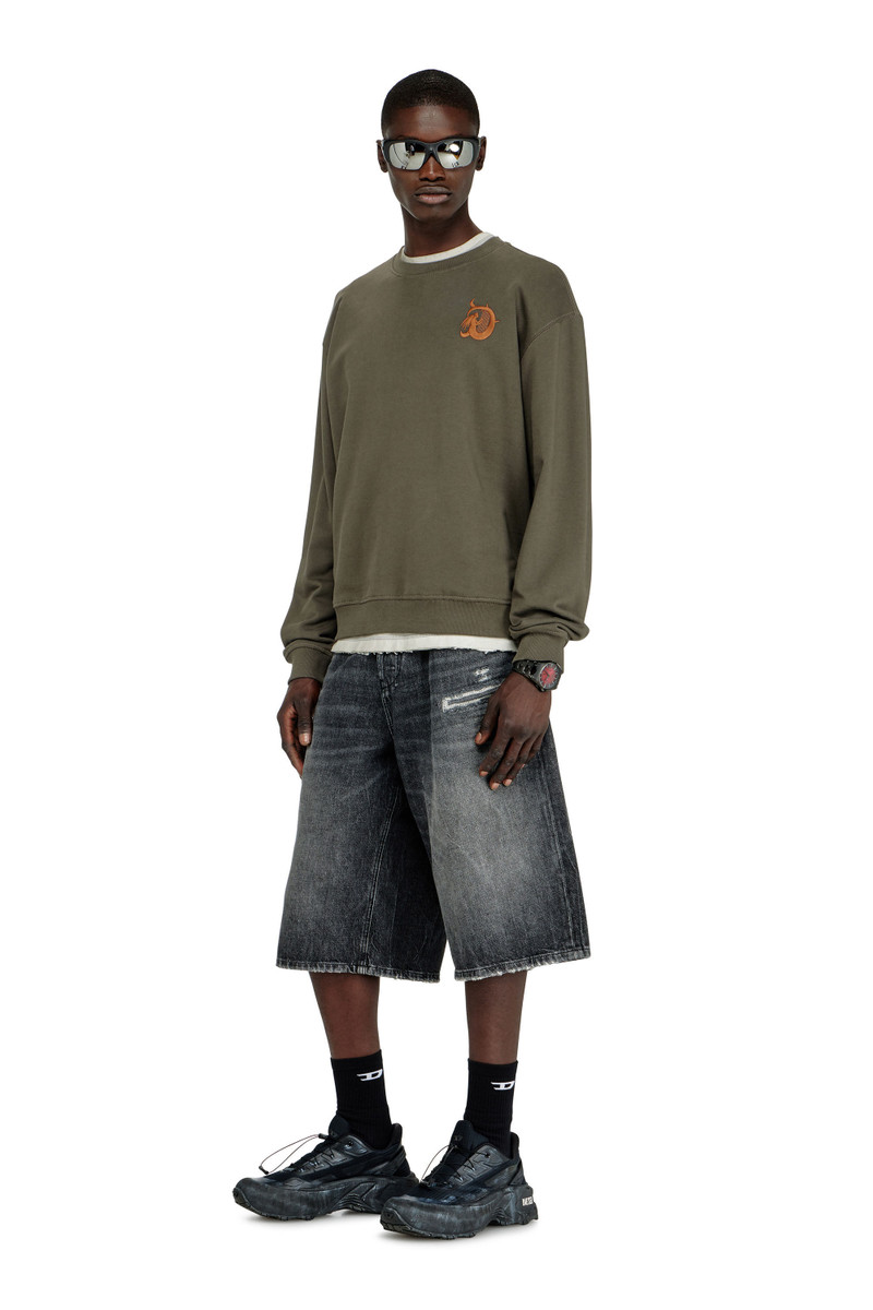 Diesel SWEATSHIRT WITH EMBROIDERY AND FLOCK PRINT outlook