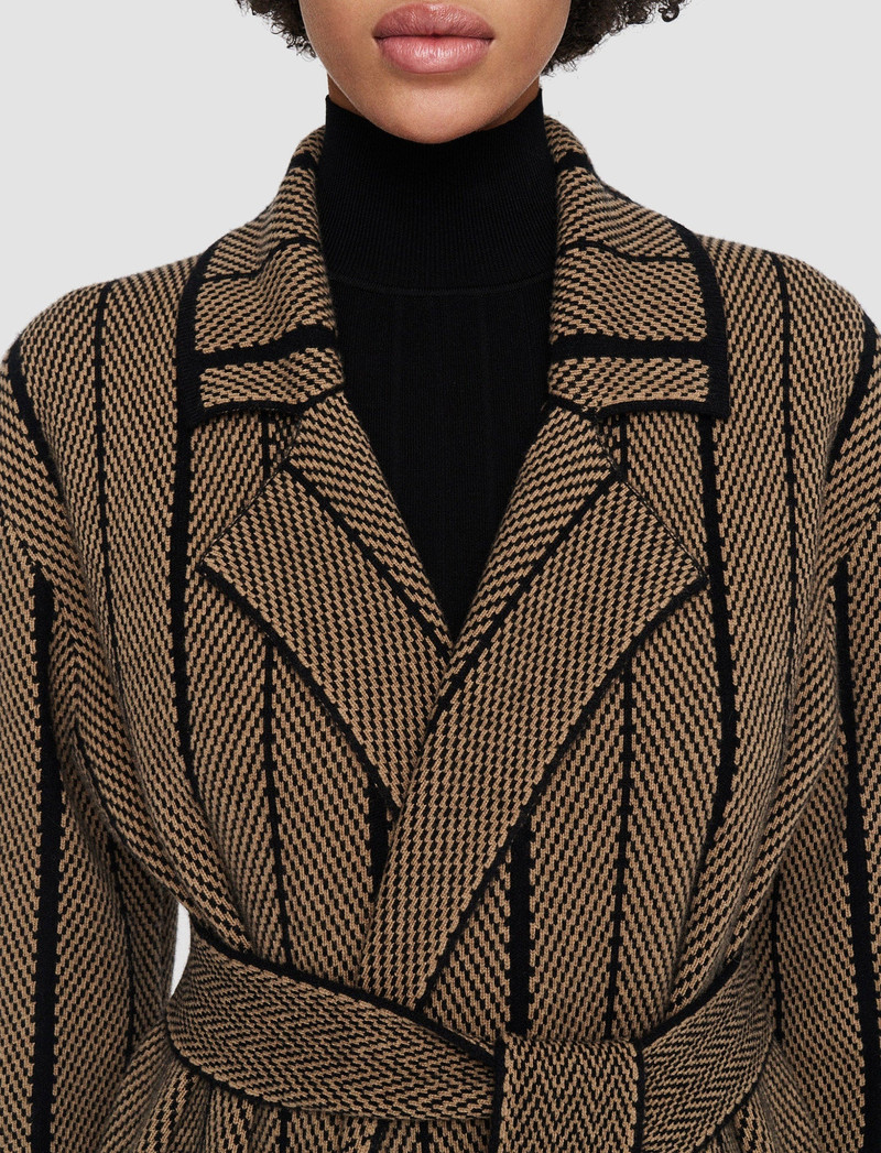 Chevron Jacquard Knitted Coat 4
